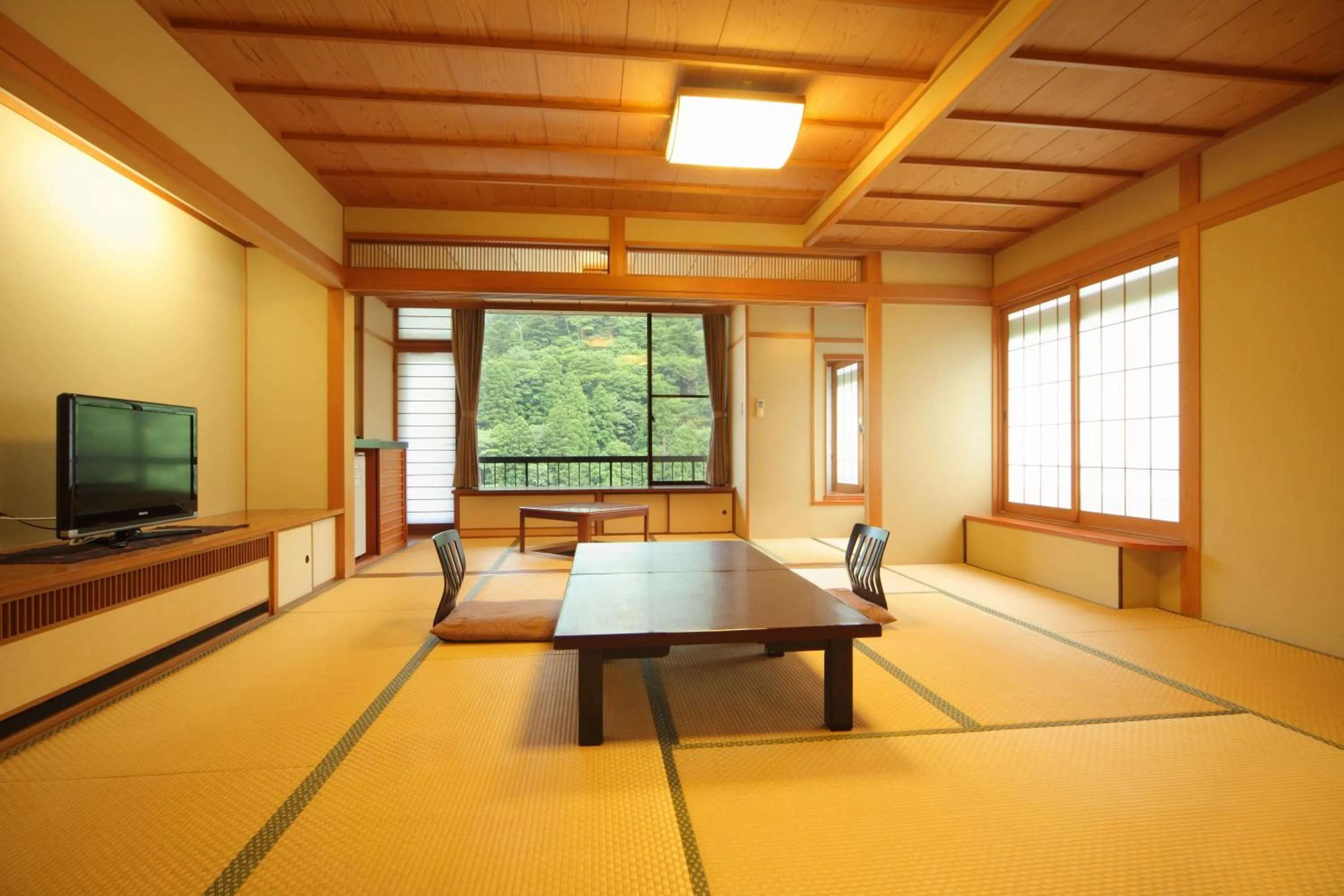 Seating area in Shikanoyu Hotel