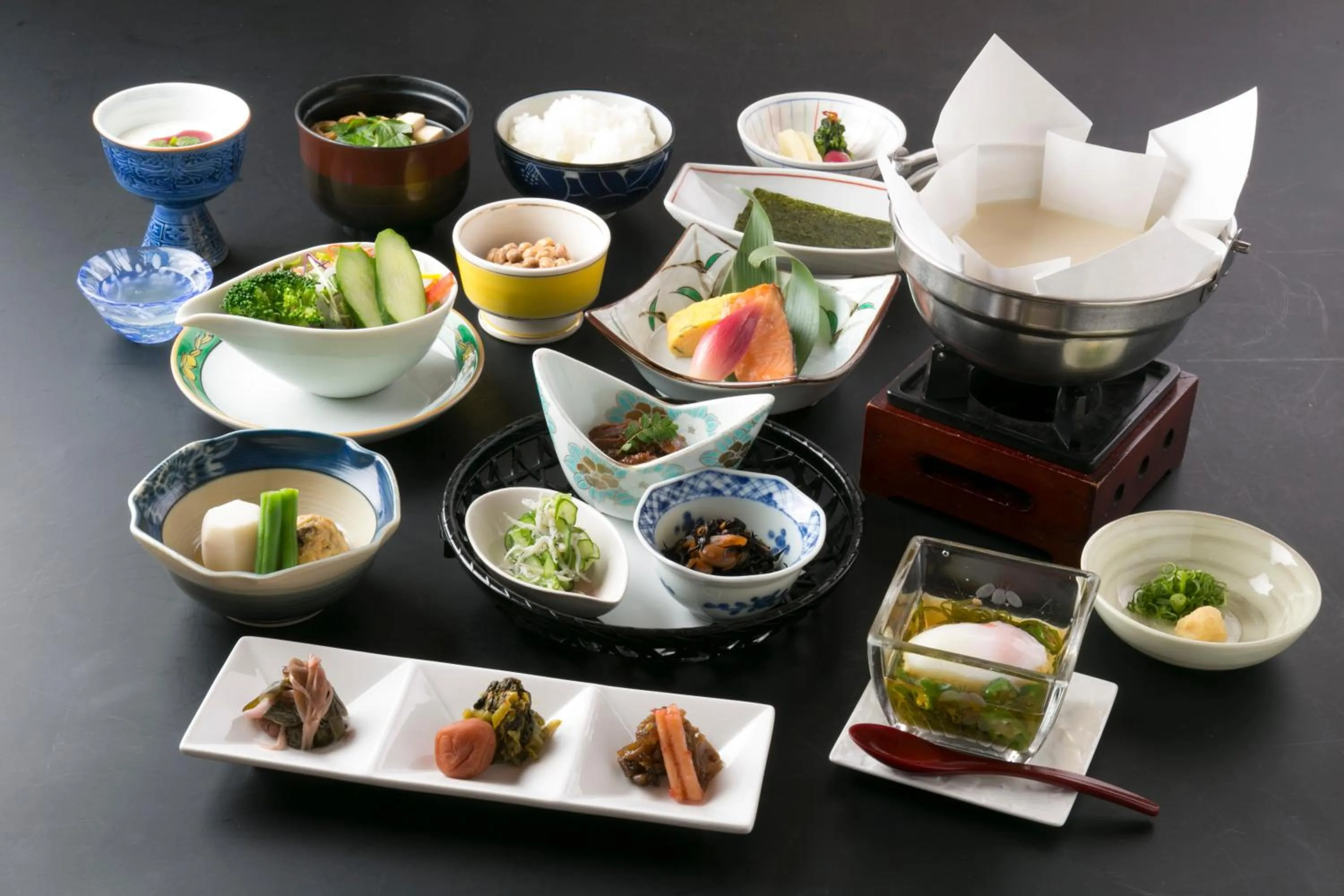 Asian breakfast in Shikanoyu Hotel