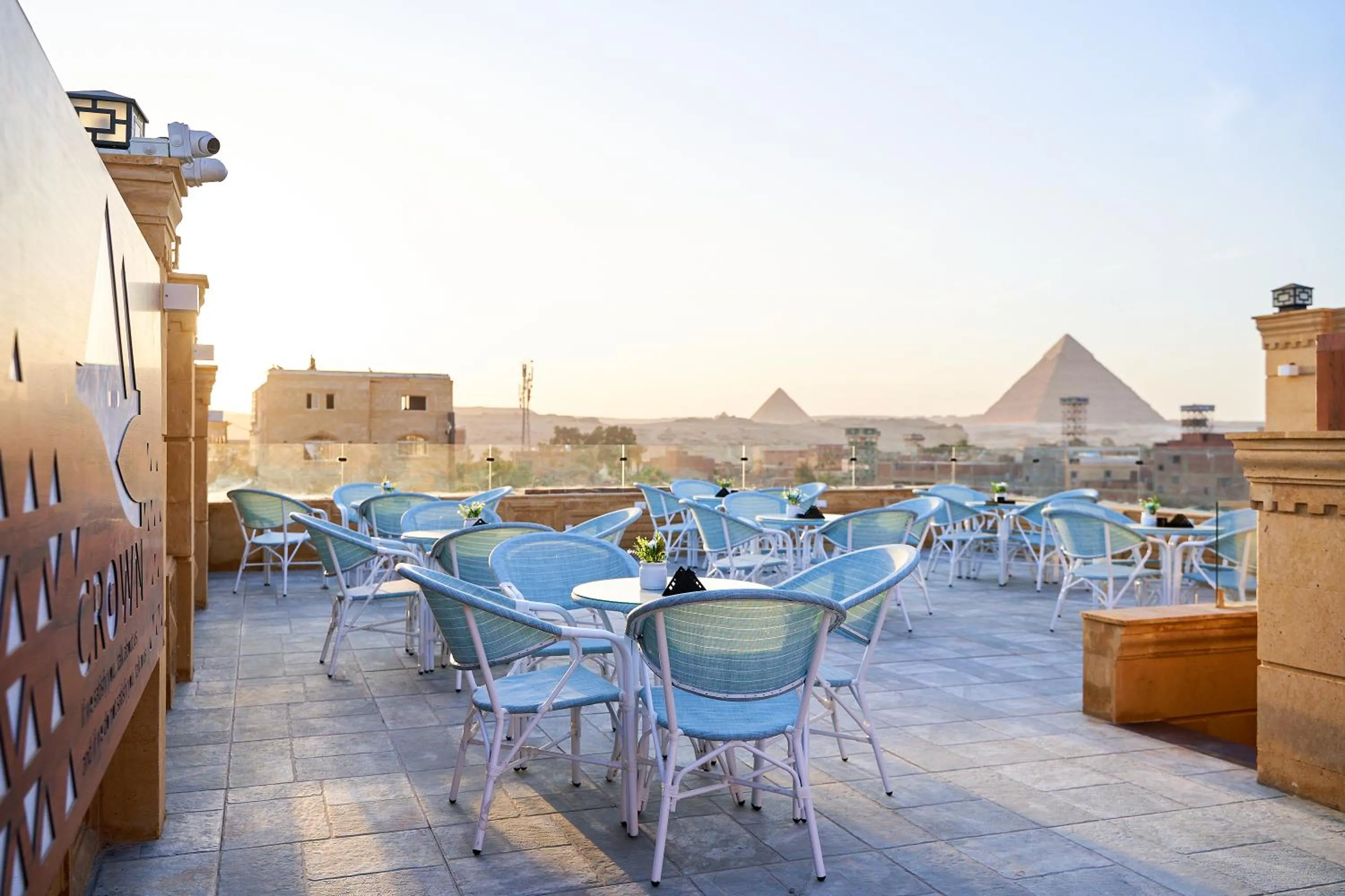 Patio in Crown Pyramids View Hotel