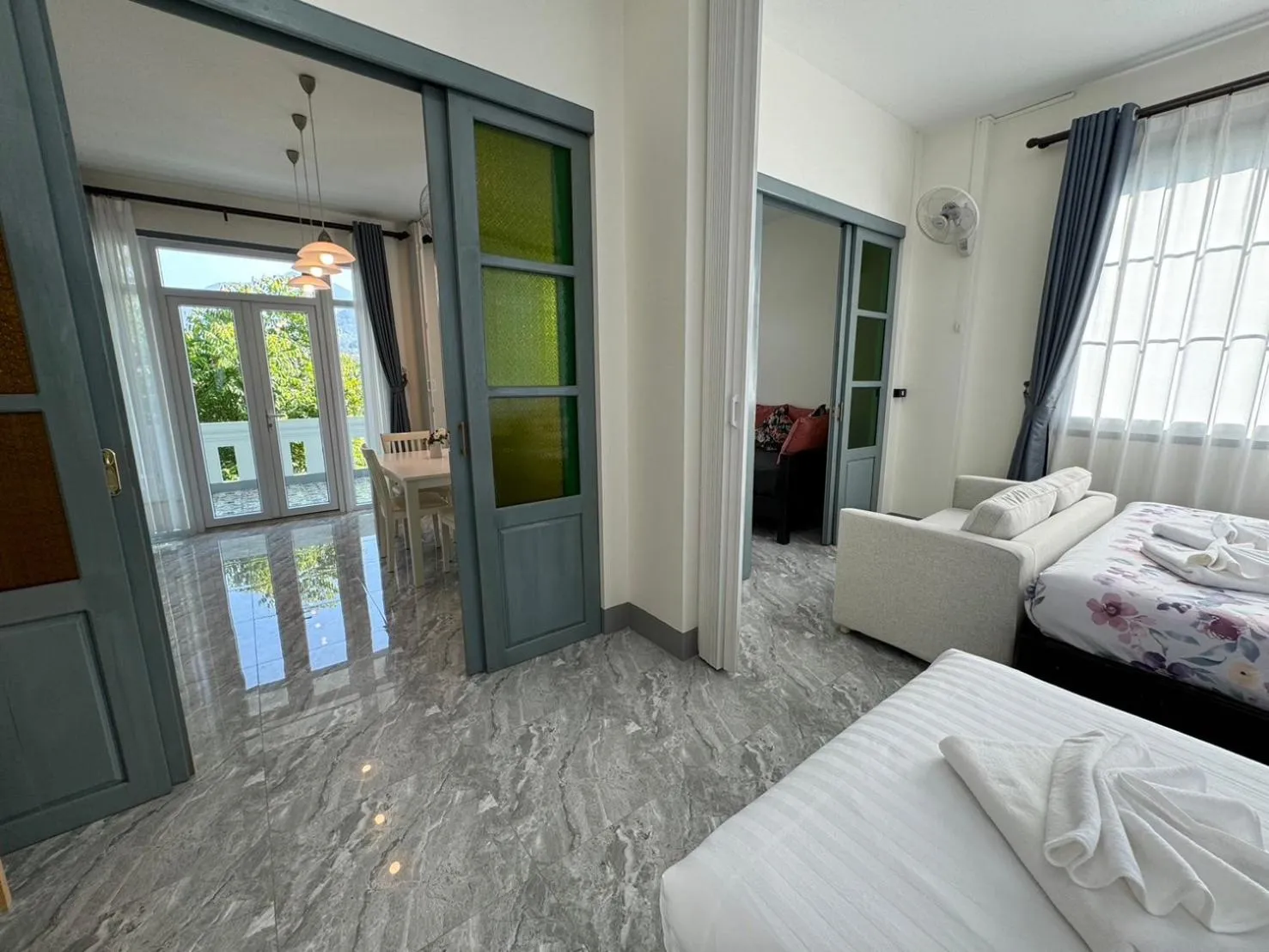 Property building, Bed in Garden House Rice Field and Mountain View