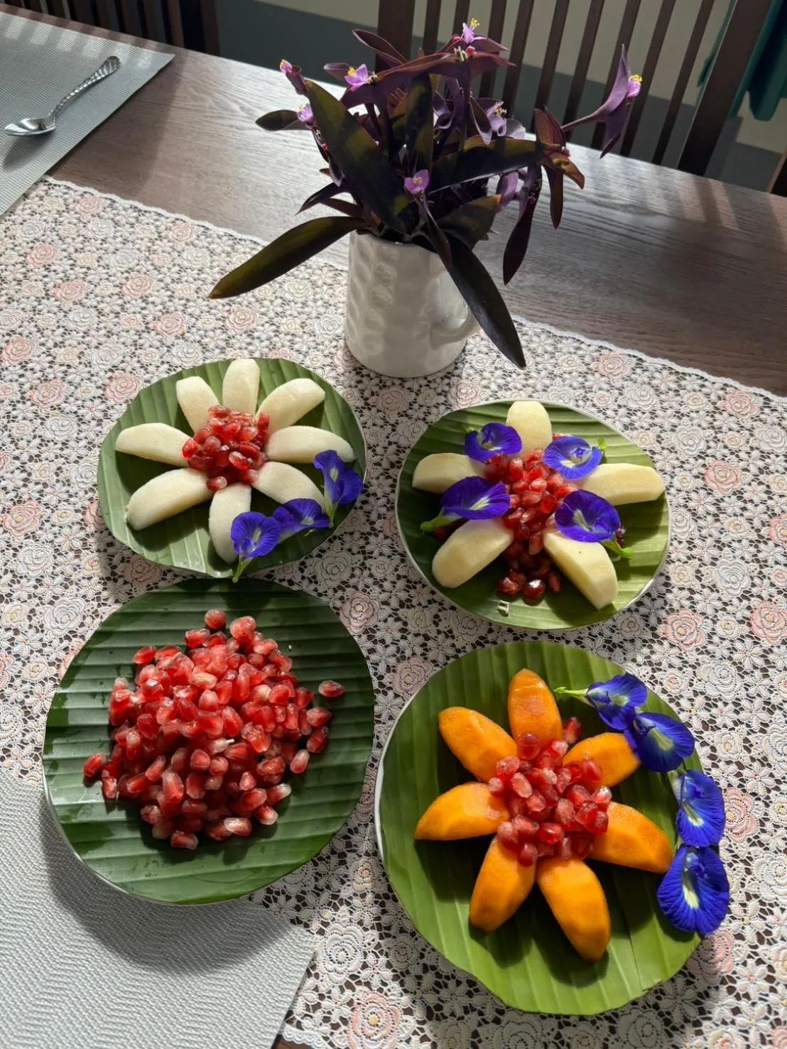 Breakfast in Garden House Rice Field and Mountain View
