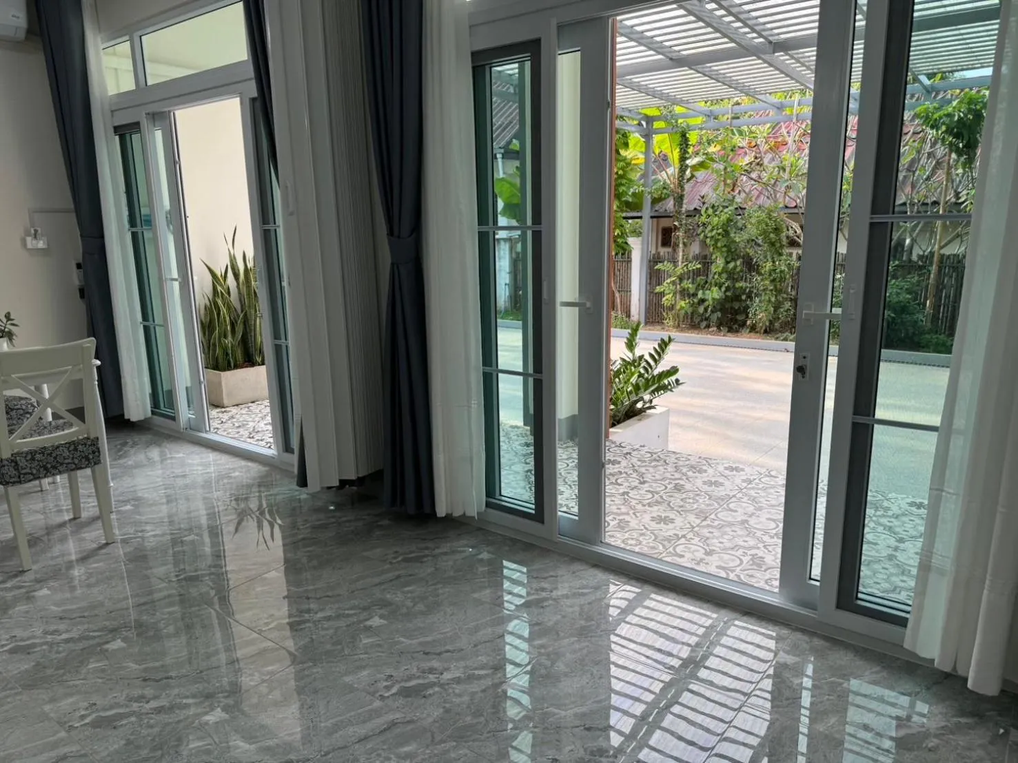 Balcony/Terrace in Garden House Rice Field and Mountain View