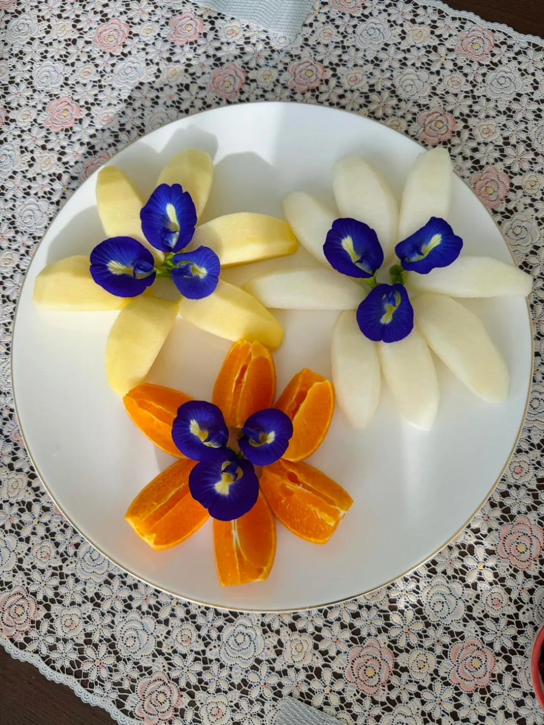 Food in Garden House Rice Field and Mountain View