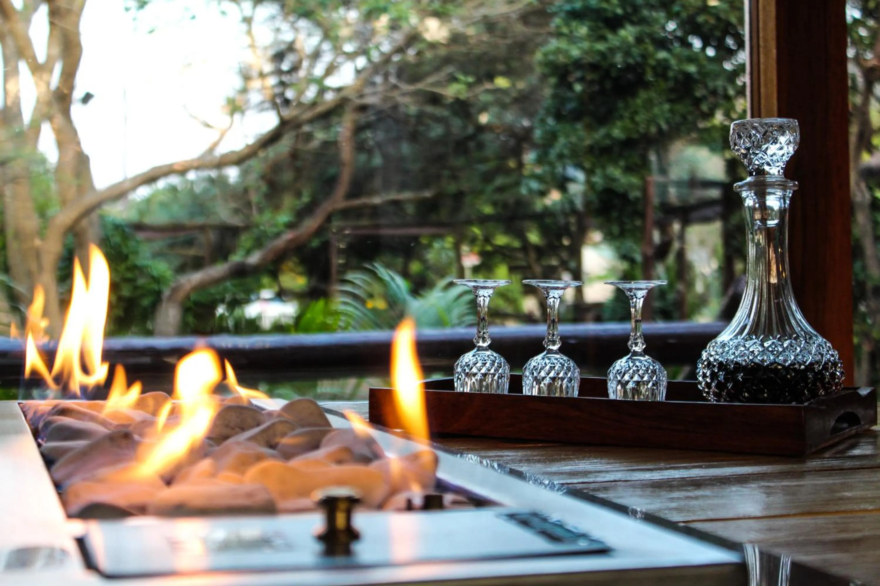 Garden view in Tidewaters River Lodge