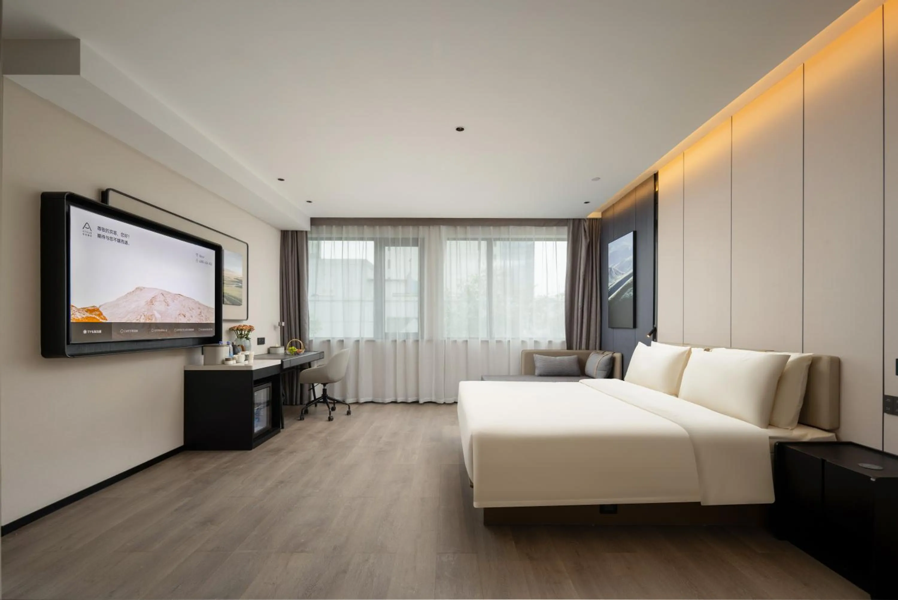 Bed in Atour Hotel Hangzhou Hubin Pinghai Road