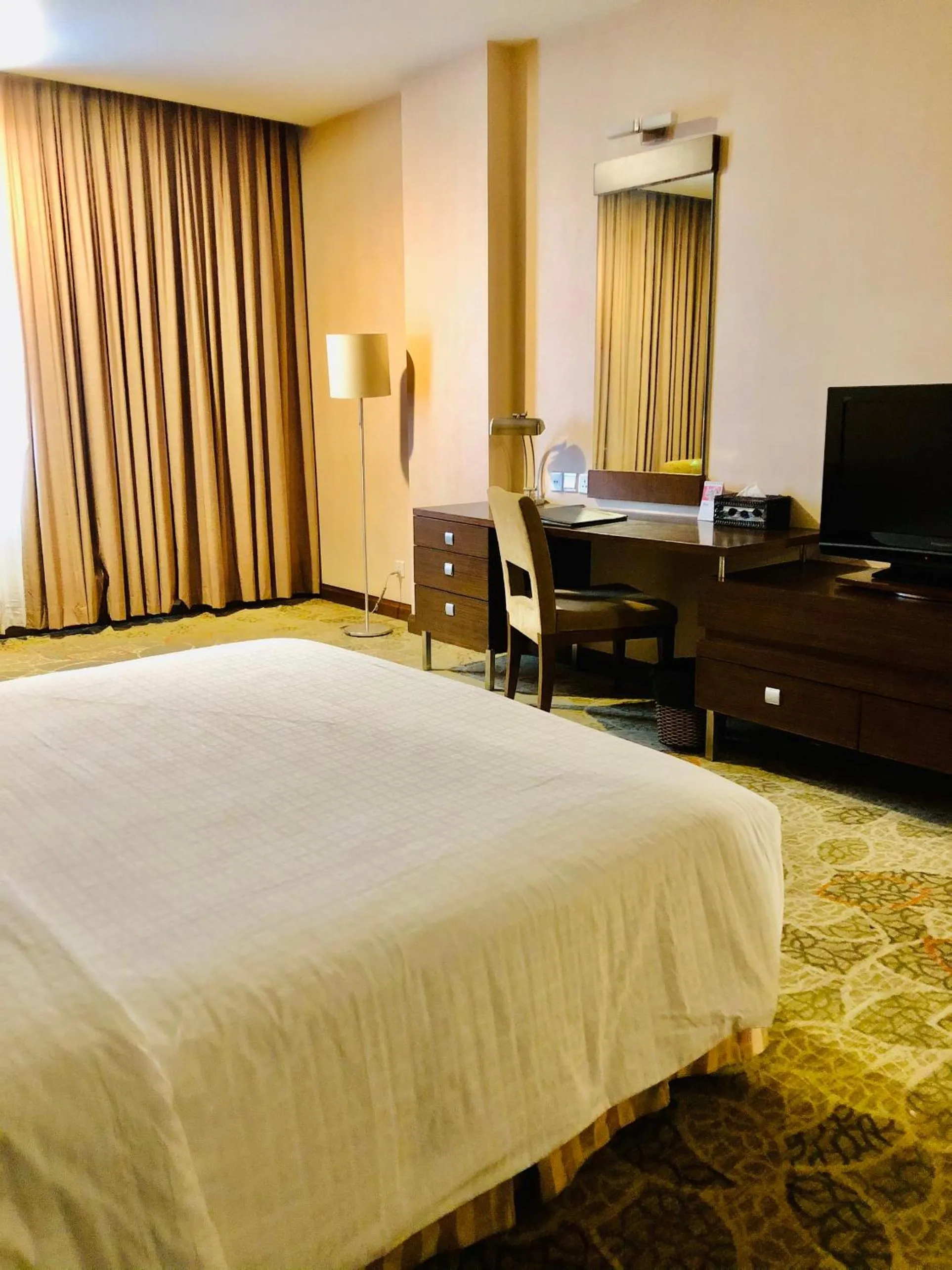 Seating area, Bed in AURORA Hotel Plaza