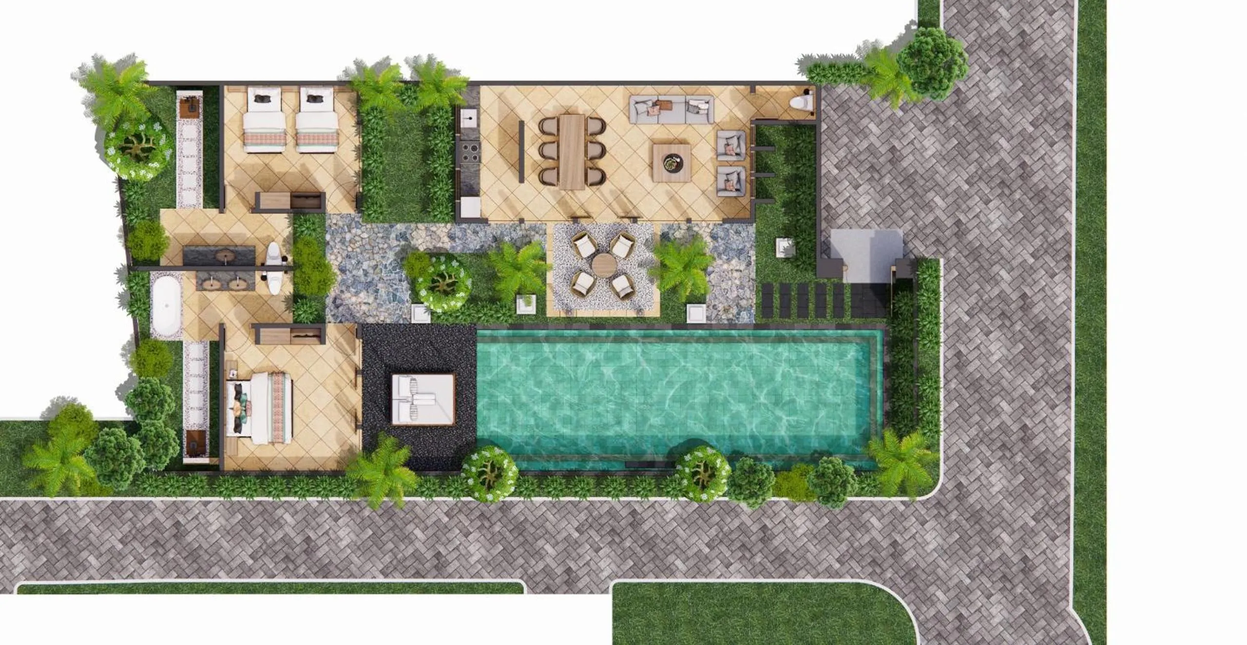 Floor plan in The Royal Purnama Luxury Villas - Adults Only