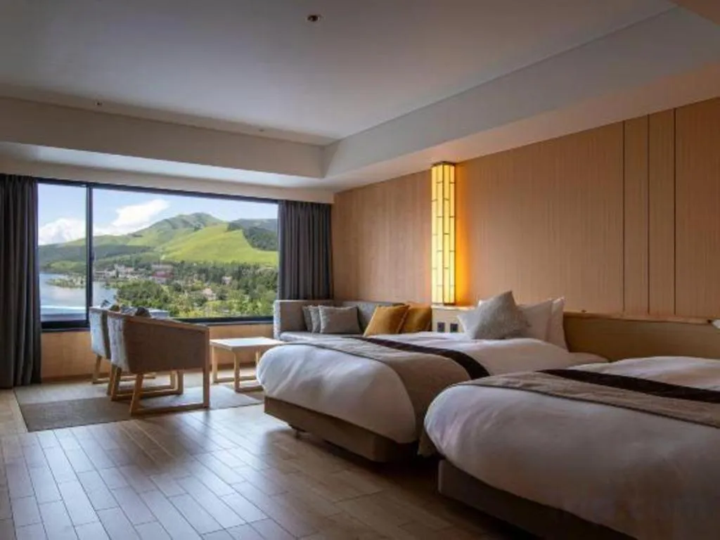 Bed in Ikenotaira Hotel