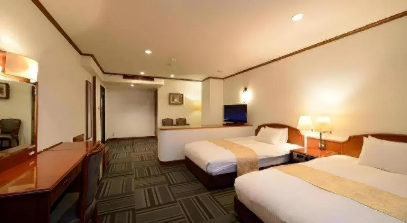 Bed in Hotel New Palace Aizuwakamatsu