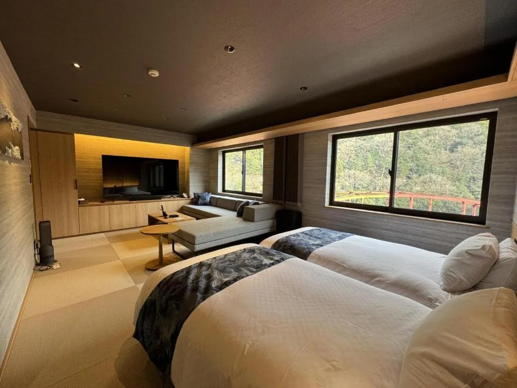 Bed in Hotel Obokekyo Mannaka