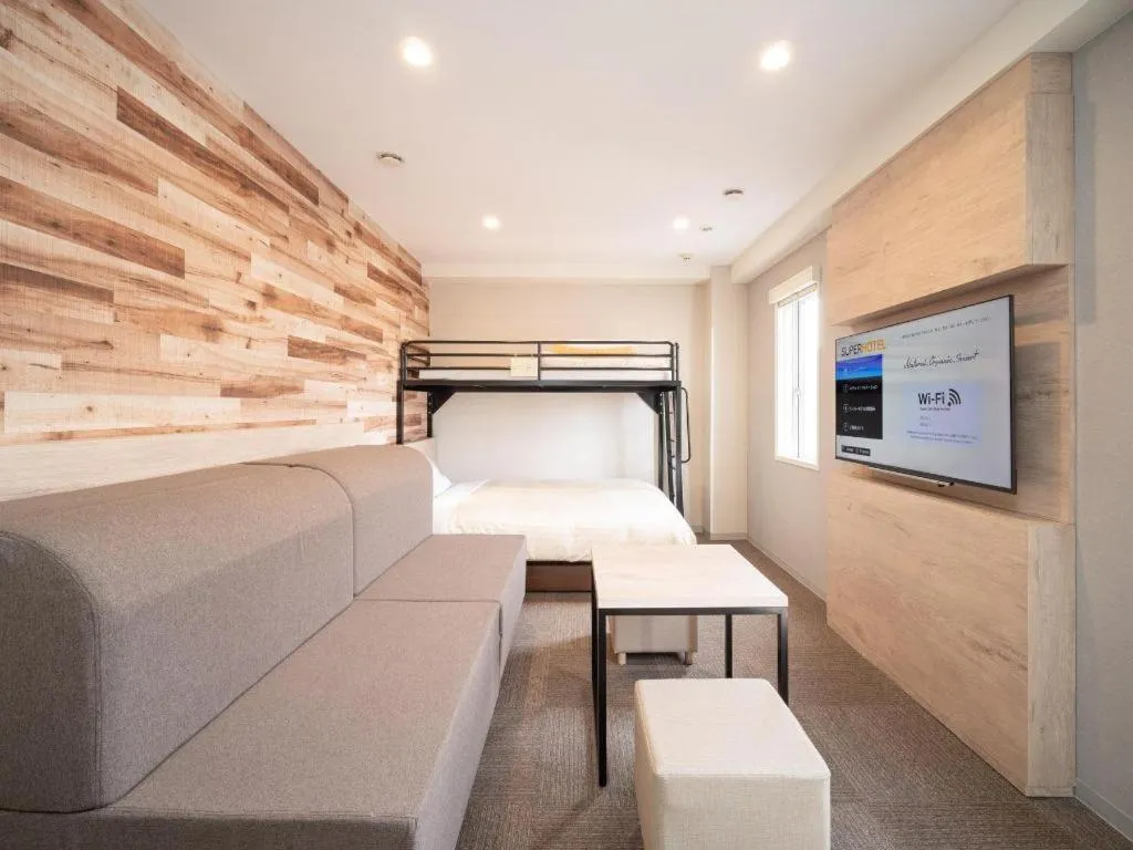 Bed in Super Hotel Hakodate