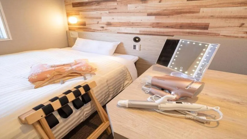 Bed in Super Hotel Hakodate