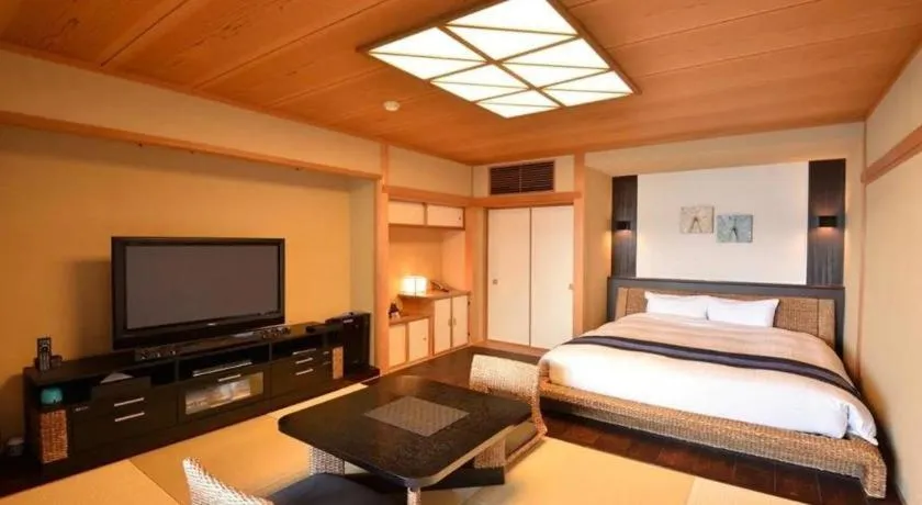 Bed in Luxury Wa Hotel Kaze No Kaori