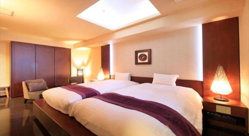 Bed in Luxury Wa Hotel Kaze No Kaori