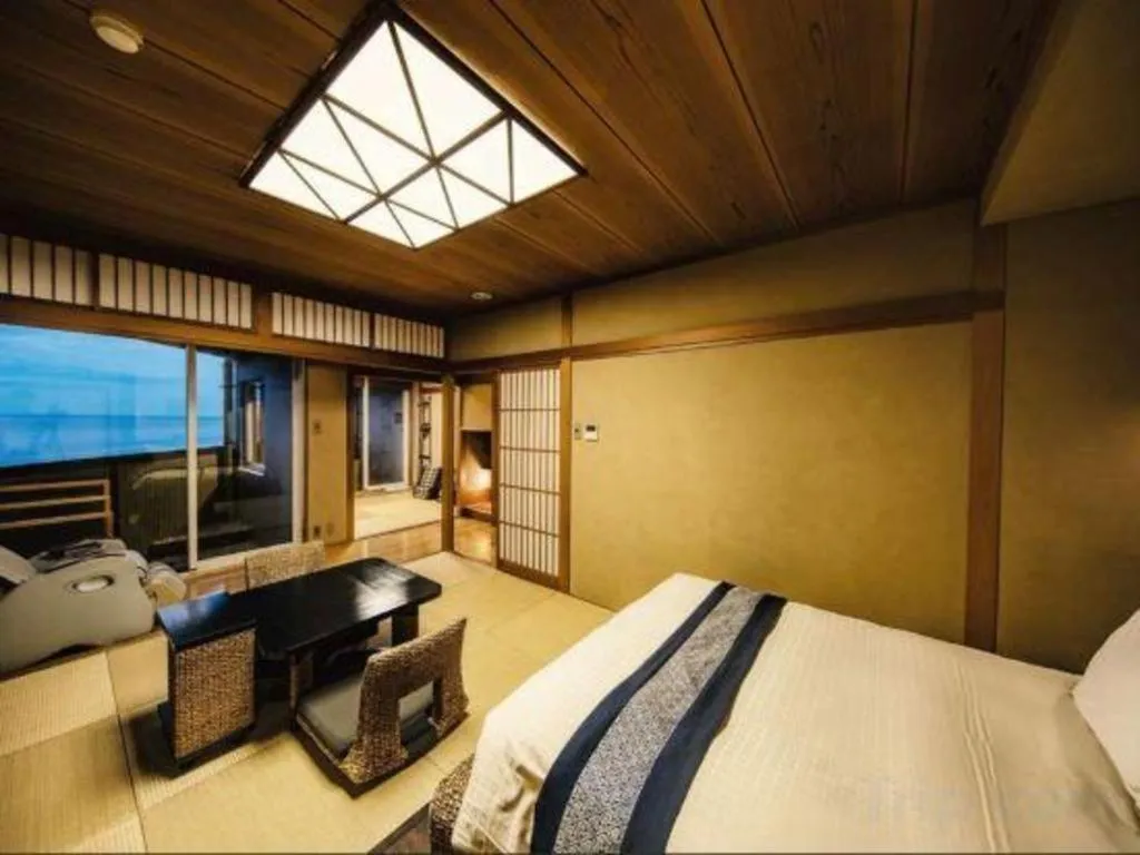 Bed in Luxury Wa Hotel Kaze No Kaori