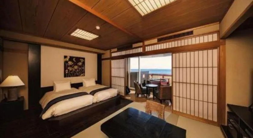 Bed in Luxury Wa Hotel Kaze No Kaori