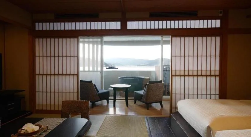 Bed in Luxury Wa Hotel Kaze No Kaori