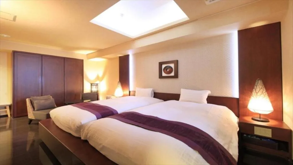 Bed in Luxury Wa Hotel Kaze No Kaori