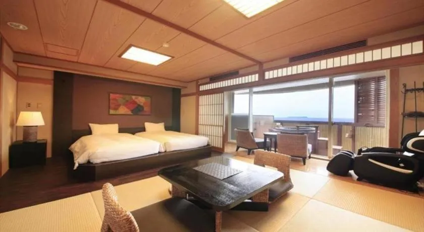 Bed in Luxury Wa Hotel Kaze No Kaori