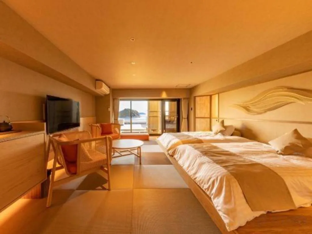 Bed in Hotel Takeshima