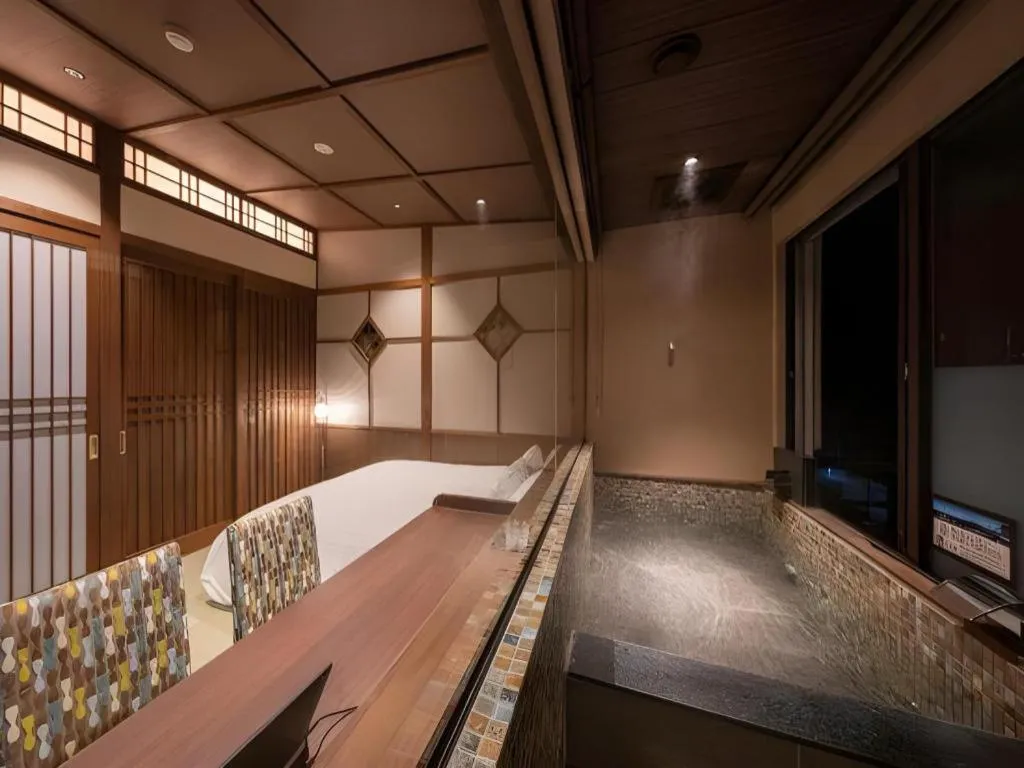 Bed in Hotel Matsumotoro