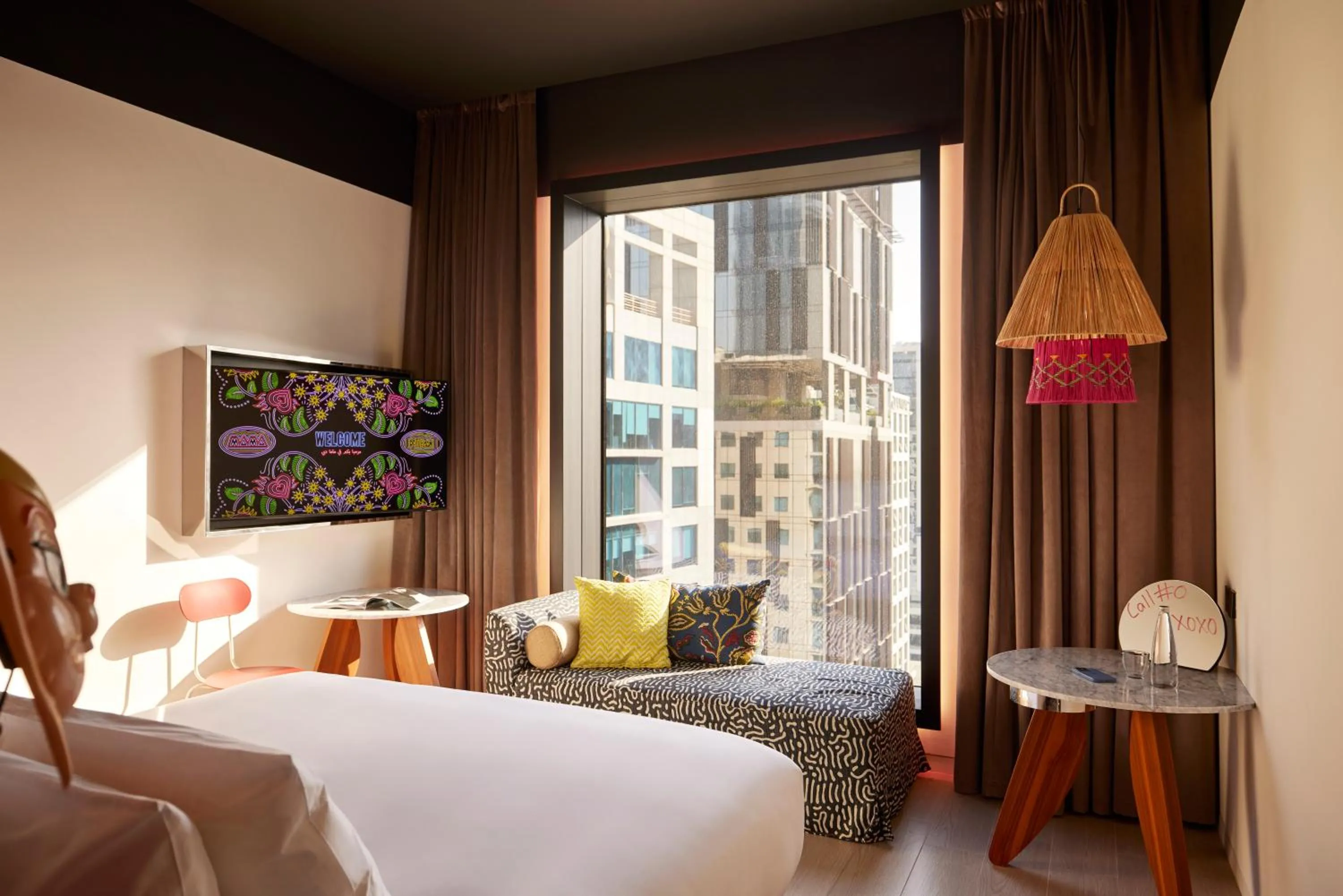 Bed in Mama Shelter Dubai