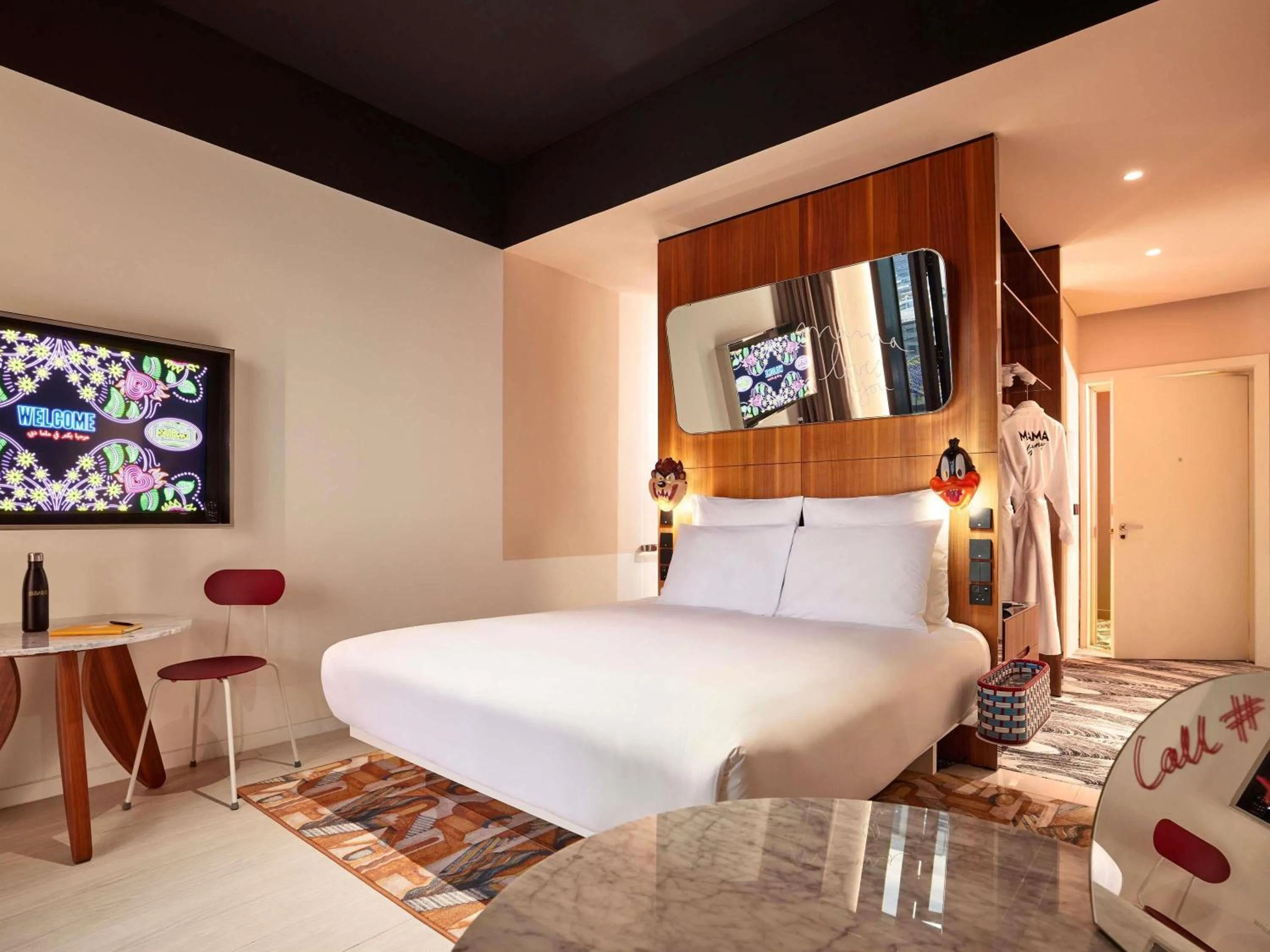 Bedroom, Bed in Mama Shelter Dubai