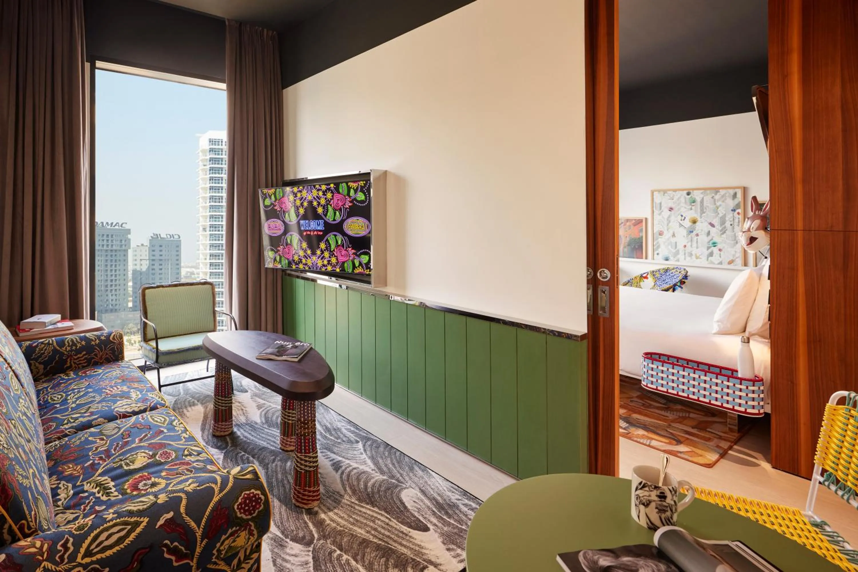 Bed in Mama Shelter Dubai