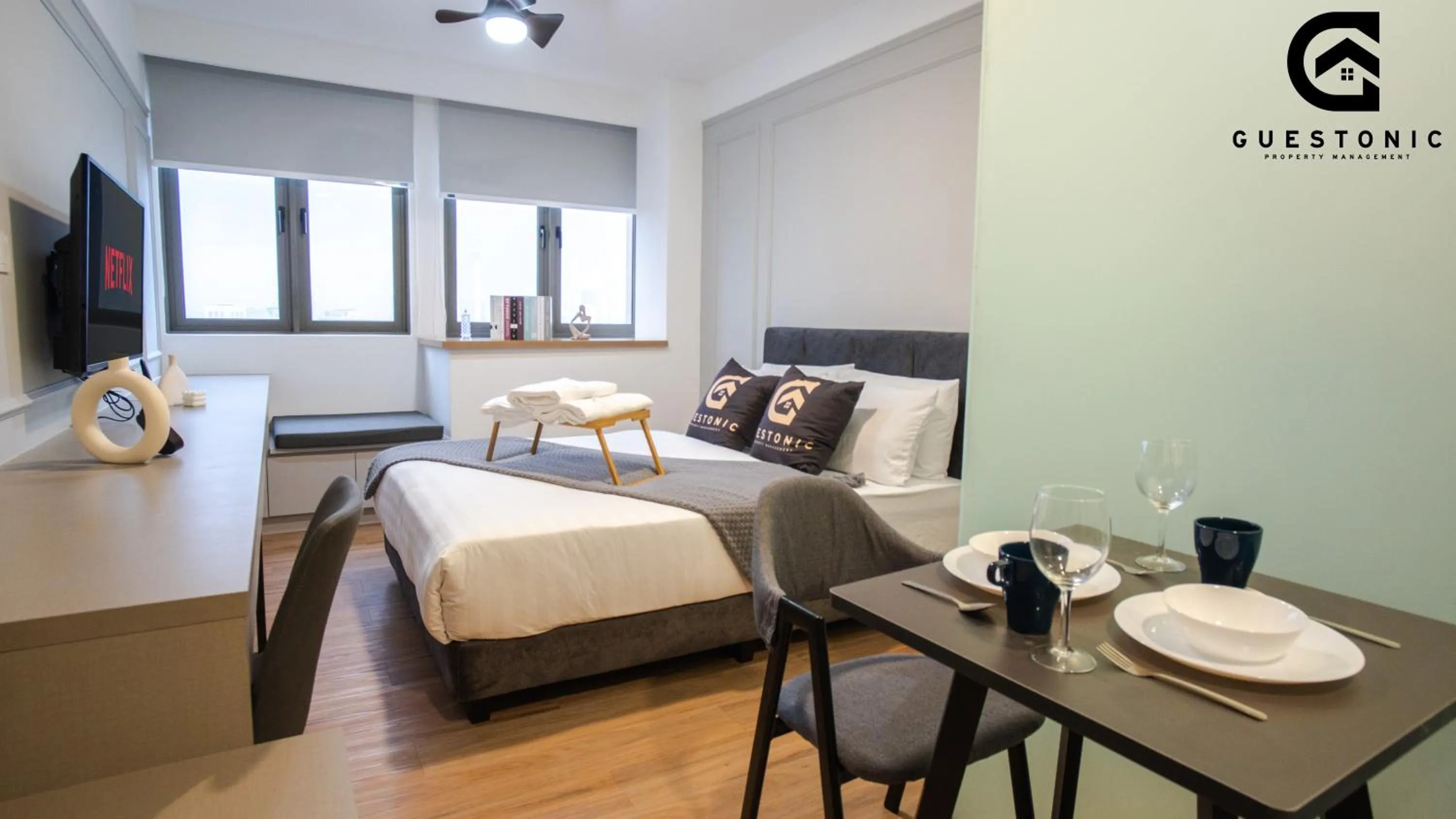 TV and multimedia, Bed in Riveria City KL Sentral by Guestonic