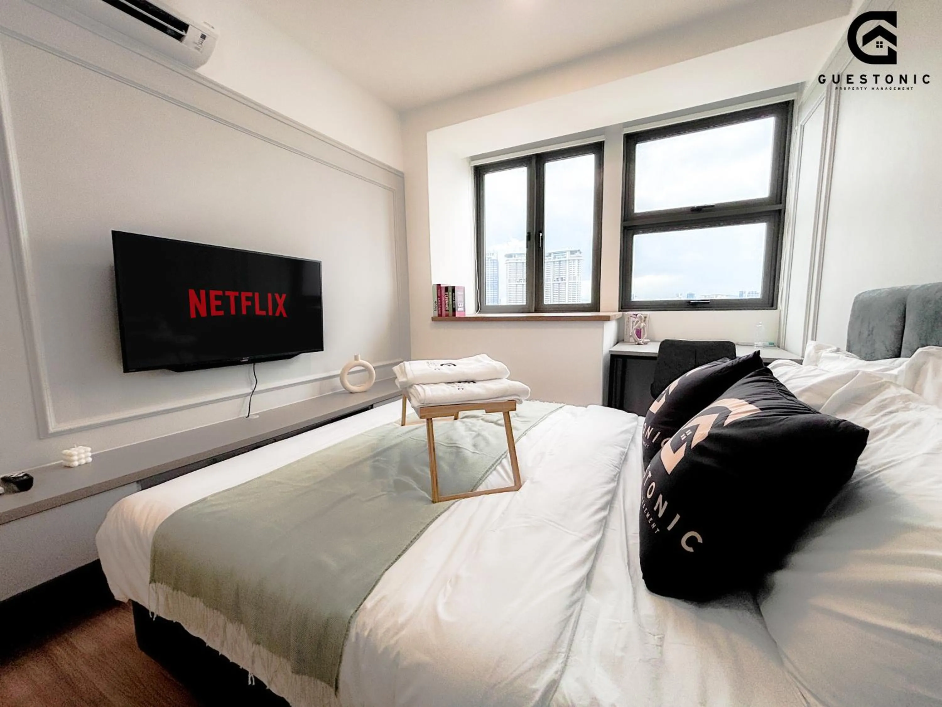 View (from property/room), Bed in Riveria City KL Sentral by Guestonic