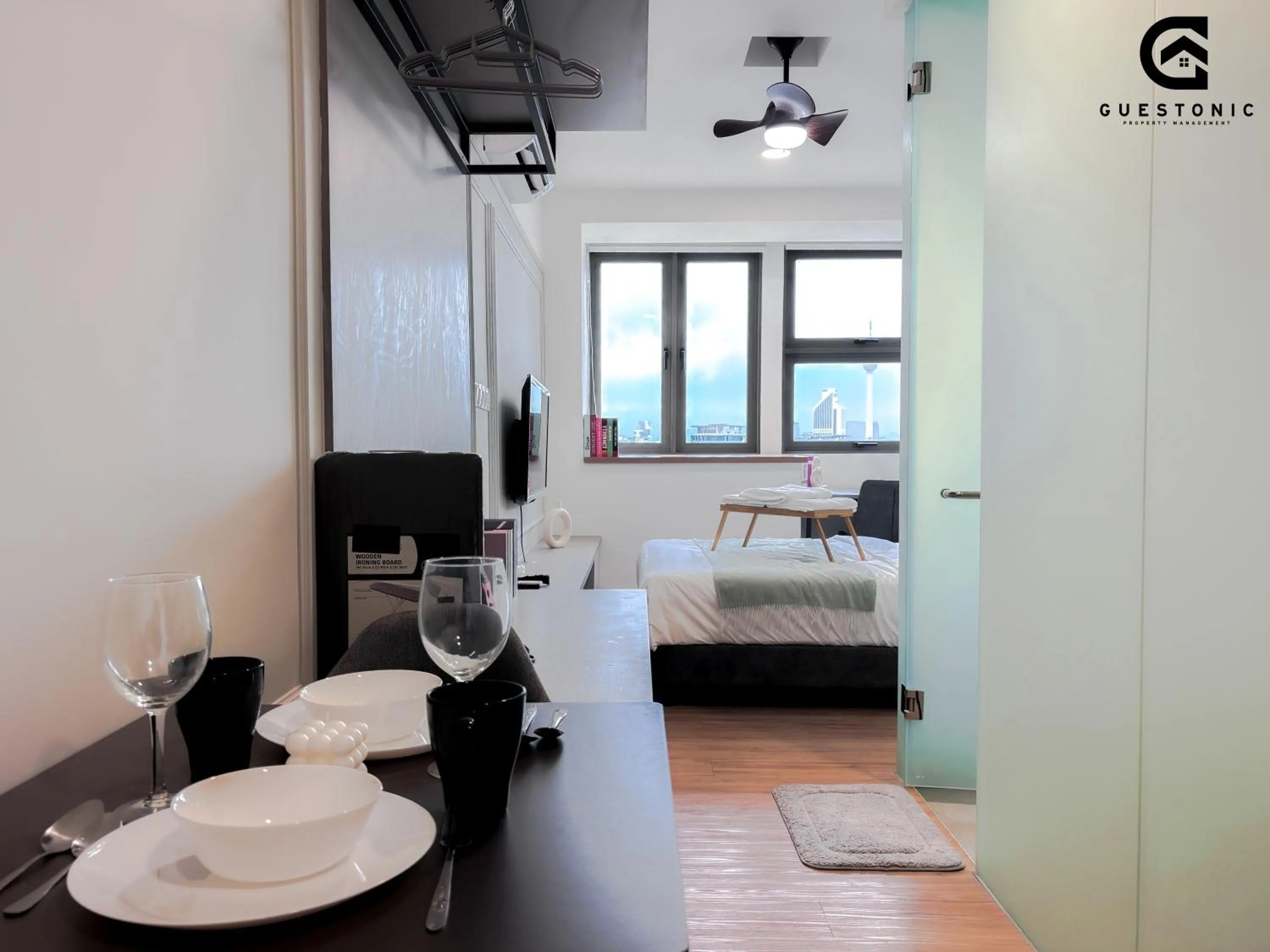 View (from property/room), Bed in Riveria City KL Sentral by Guestonic