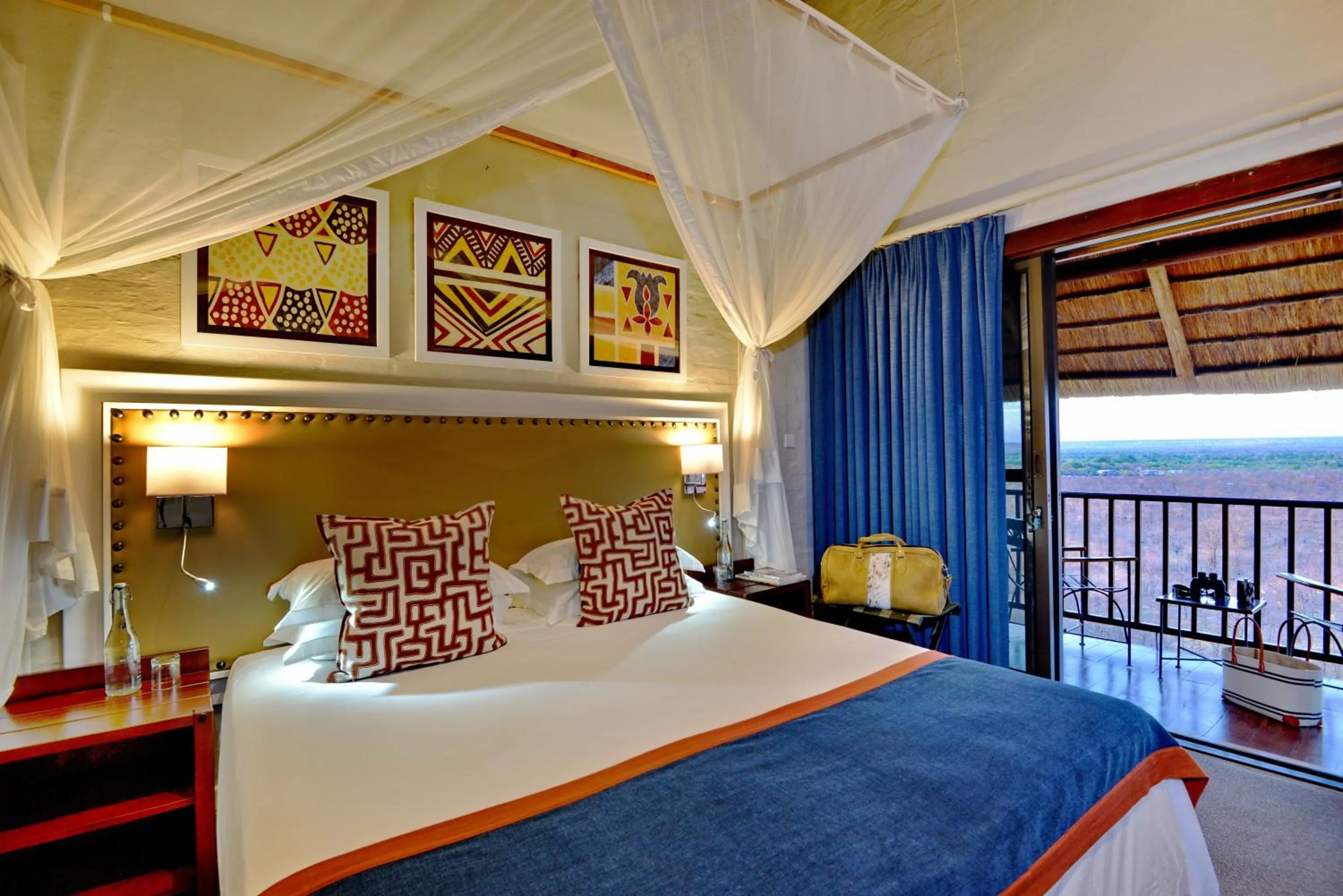 View (from property/room), Bed in Victoria Falls Safari Lodge