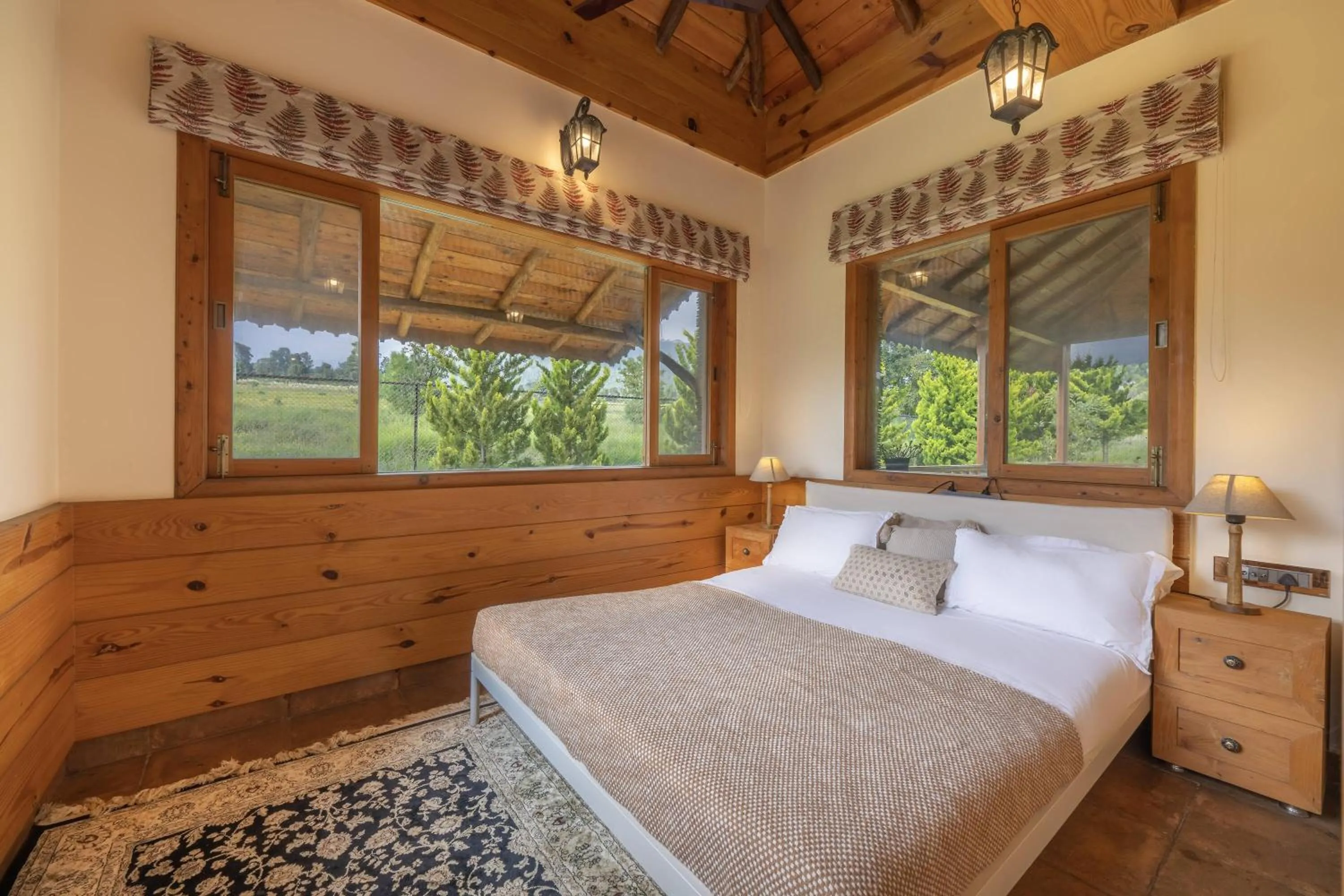 Bed in Echor Hill Farm Cottages Palampur