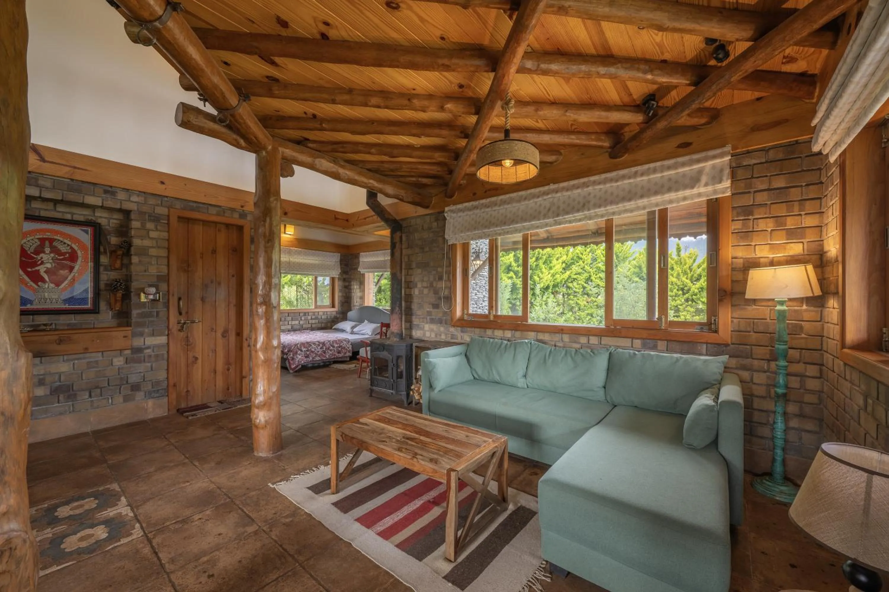 Bed in Echor Hill Farm Cottages Palampur