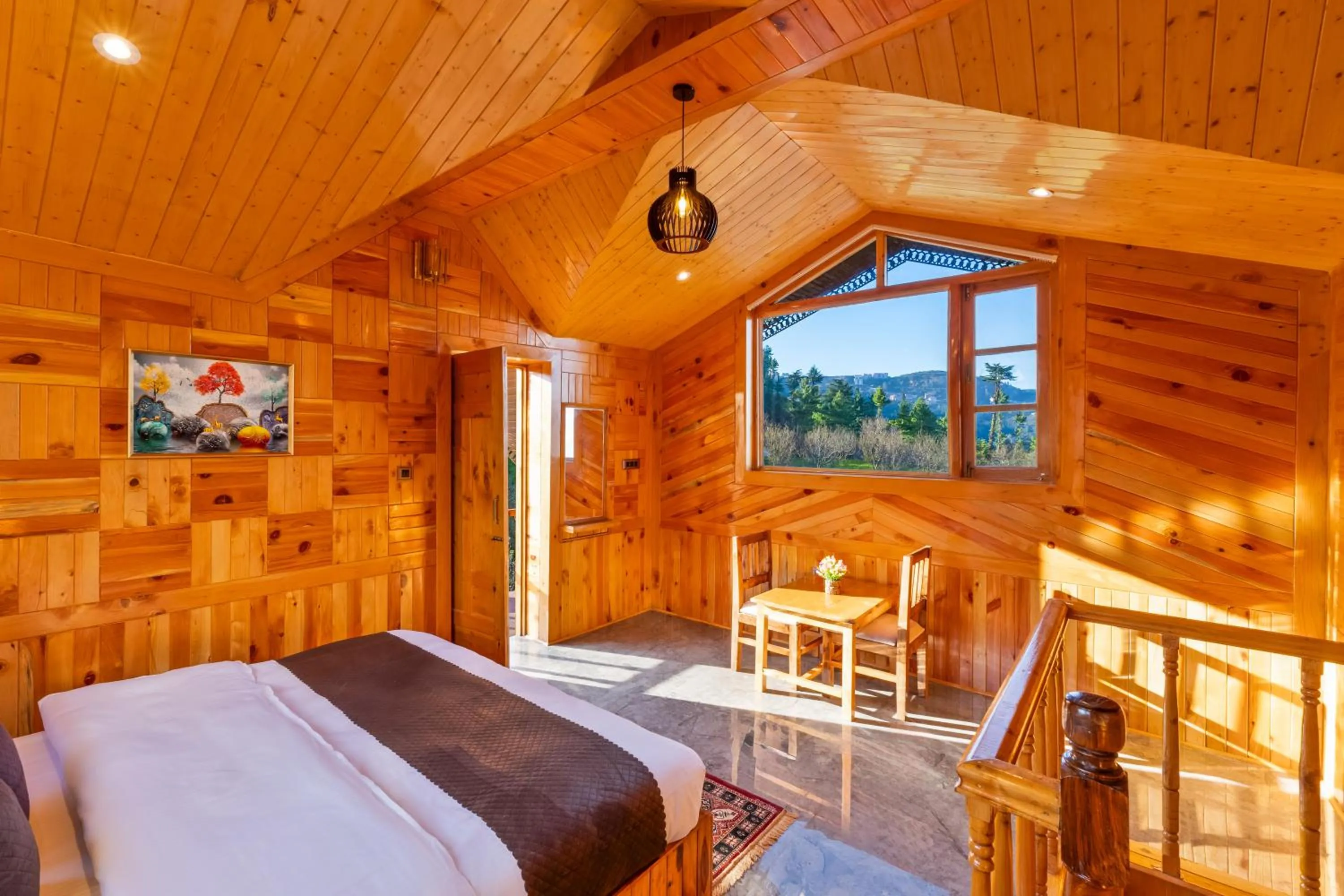 Photo of the whole room, Bed in Kathkuni by Jomotel - A Pure Veg Boutique Stay