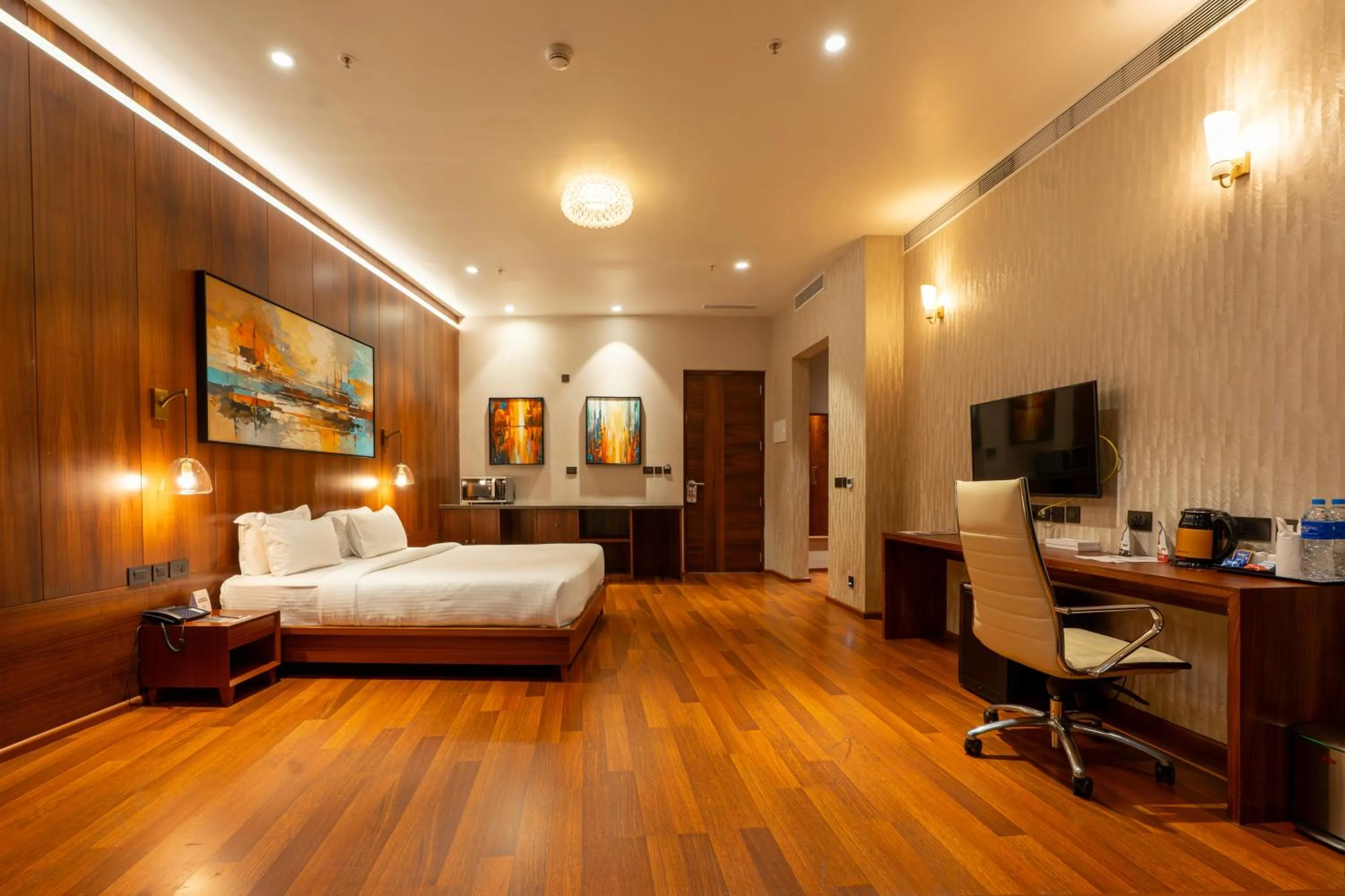 room service, Bed in 0484 Aero Lounge-Terminal 2 Cochin Airport Hotel