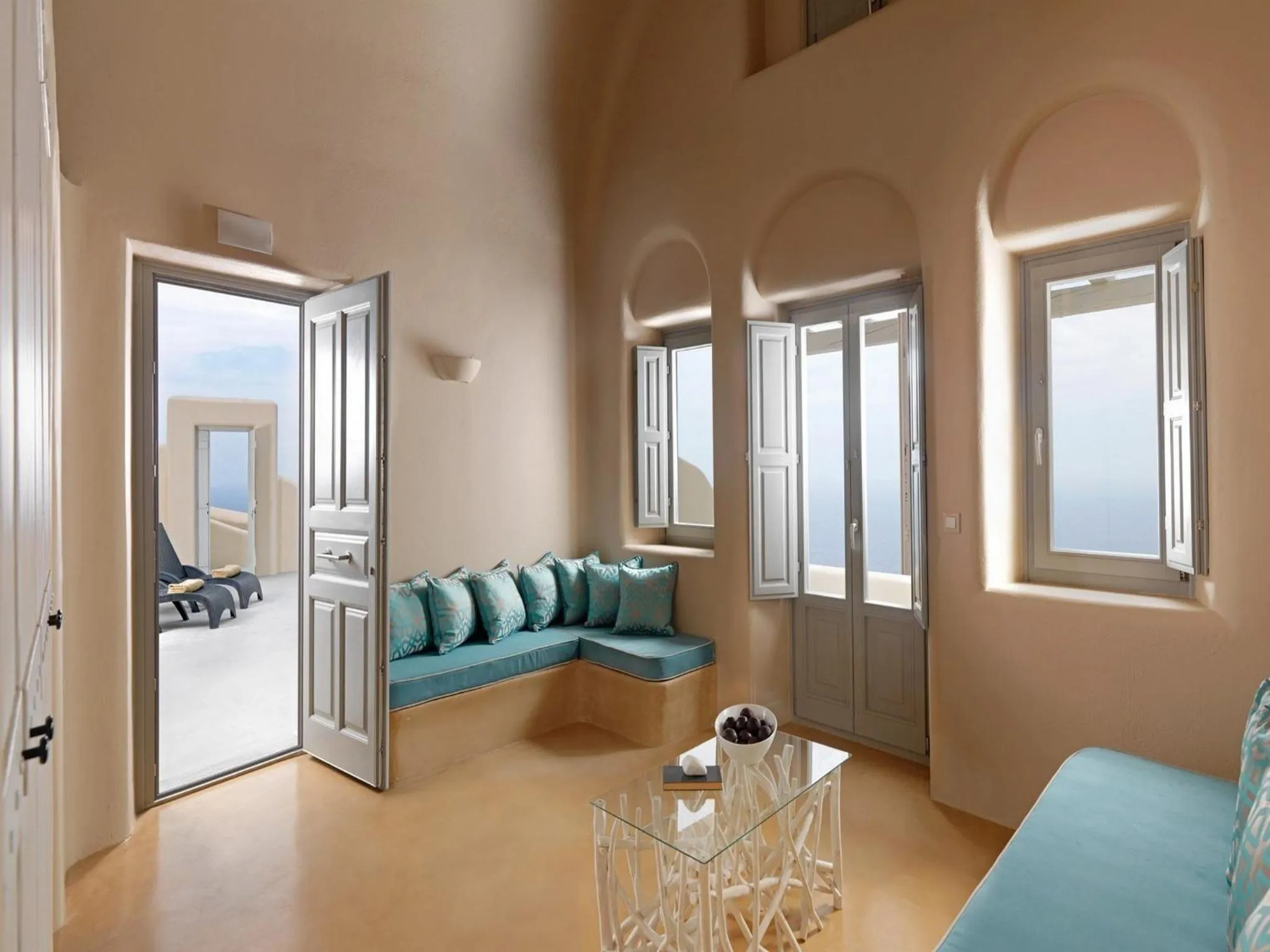 Living room in Dome Santorini Resort