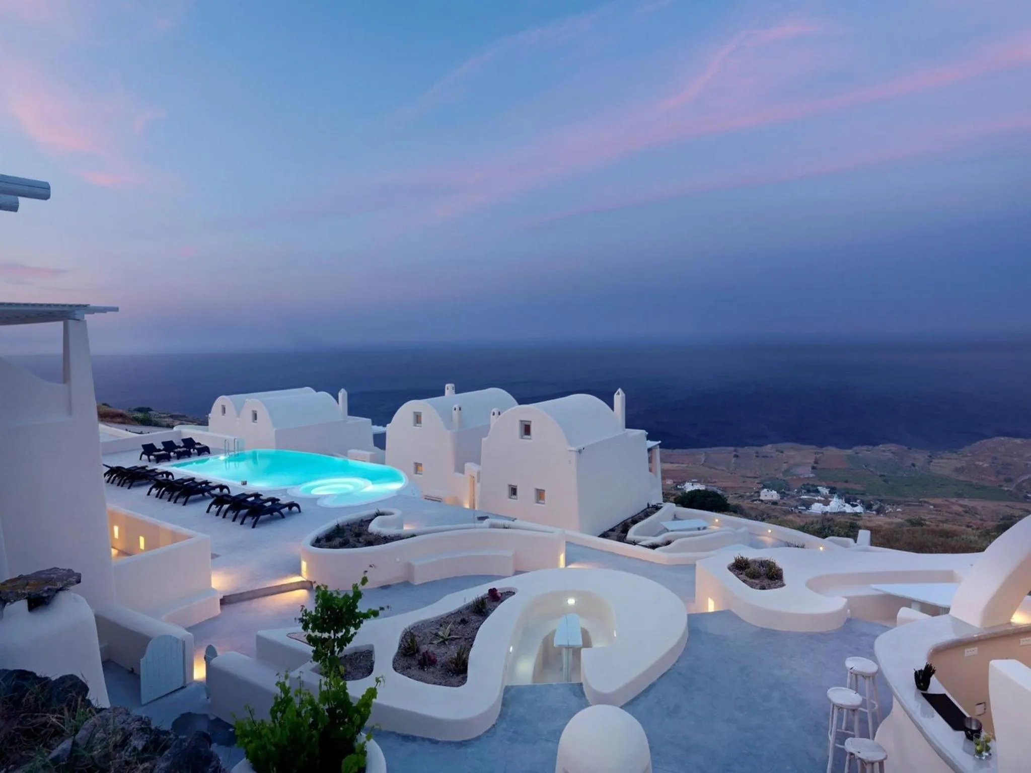 Bird's eye view in Dome Santorini Resort