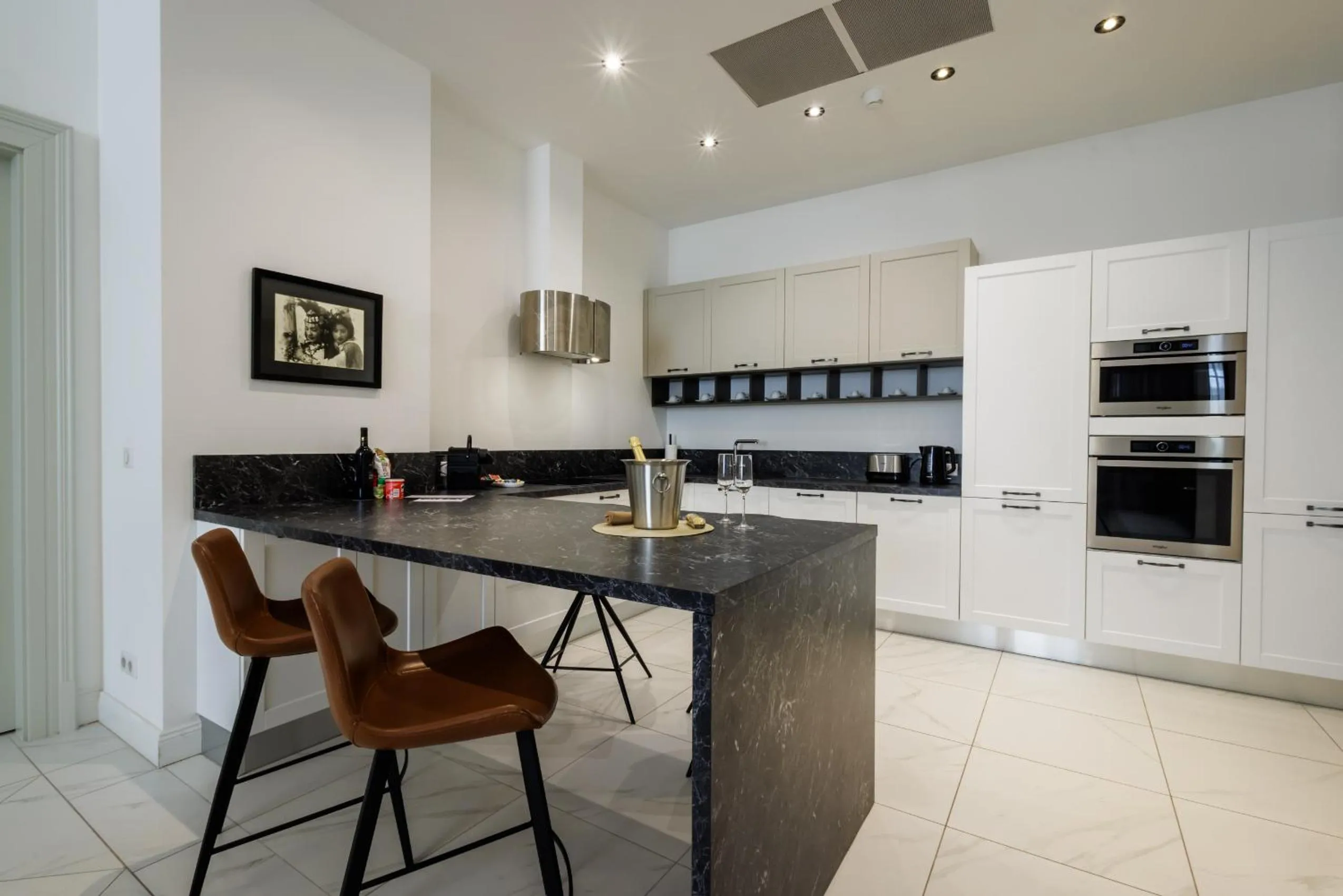 Kitchen or kitchenette in Kozmo Residences Budapest