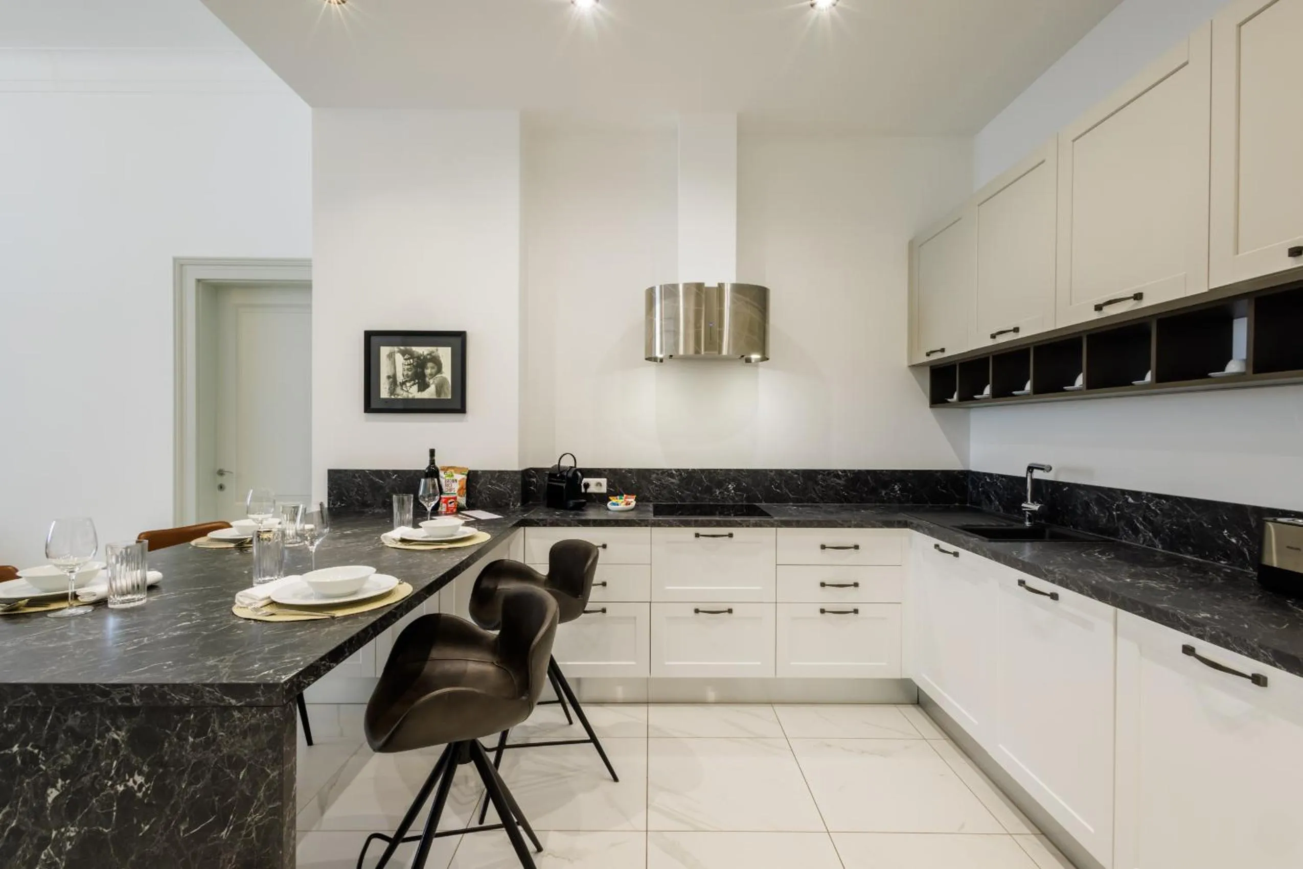 Kitchen or kitchenette in Kozmo Residences Budapest