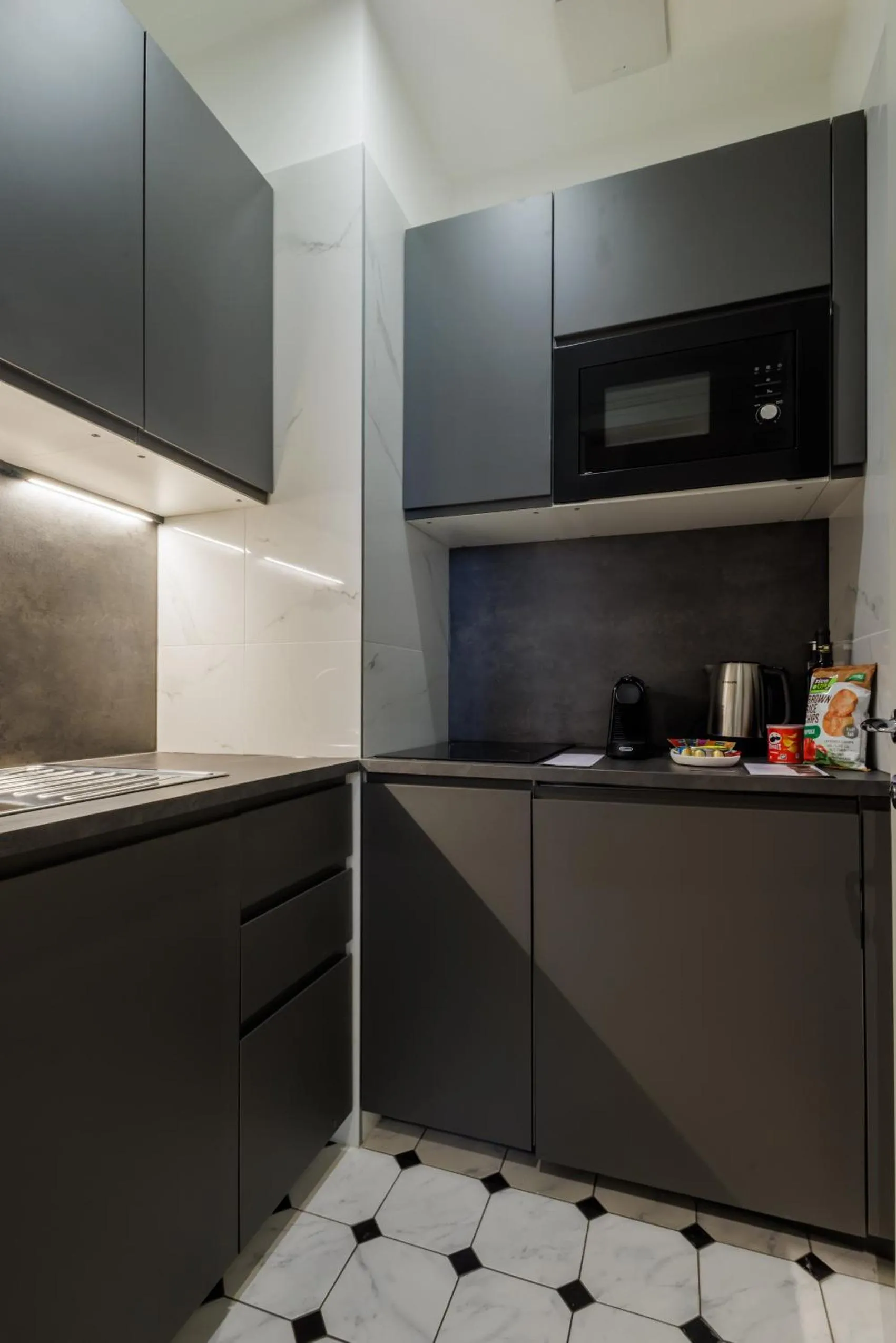 Kitchen or kitchenette in Kozmo Residences Budapest