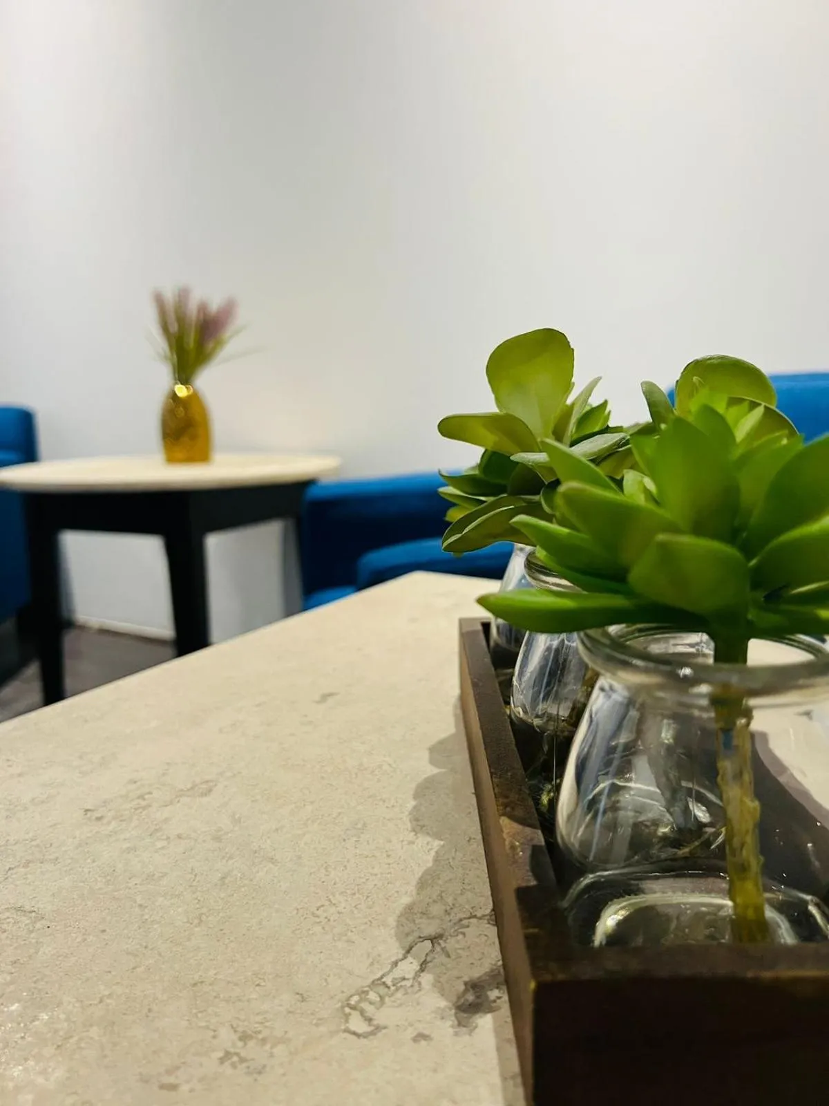 Seating area in QA Hotel