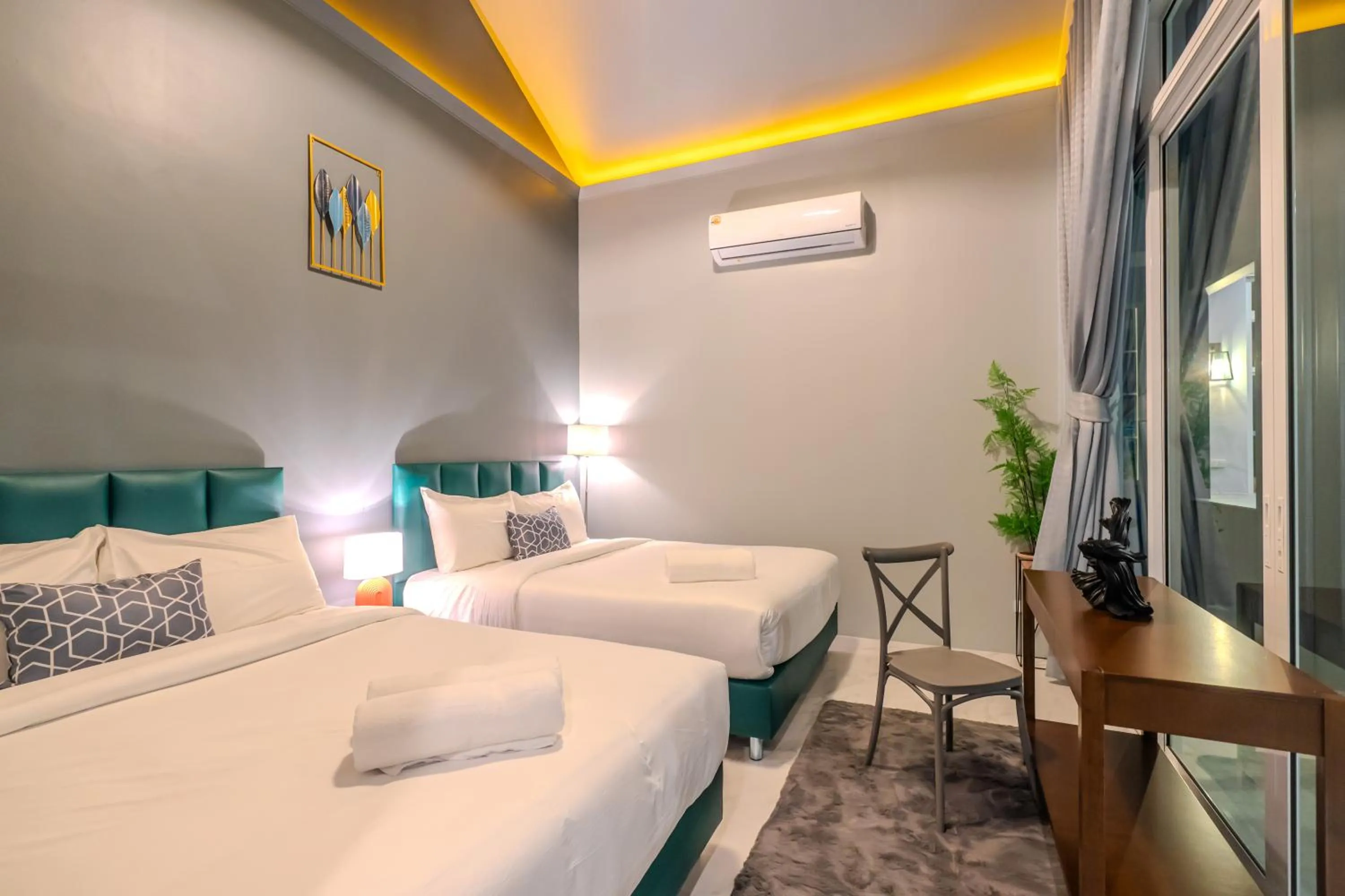 Bed in BellaBella Private Pool Villa Huahin near Beach