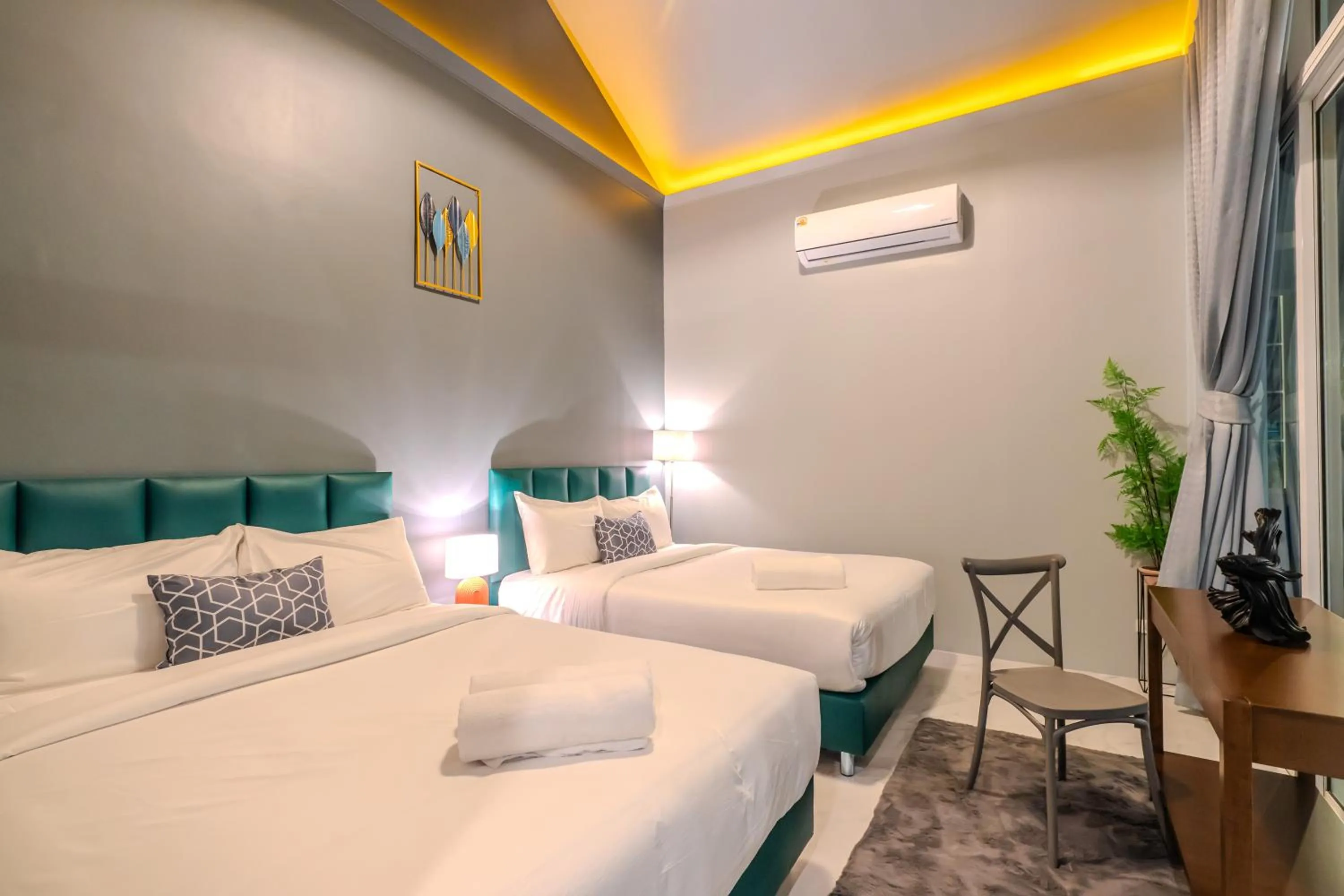 Bed in BellaBella Private Pool Villa Huahin near Beach