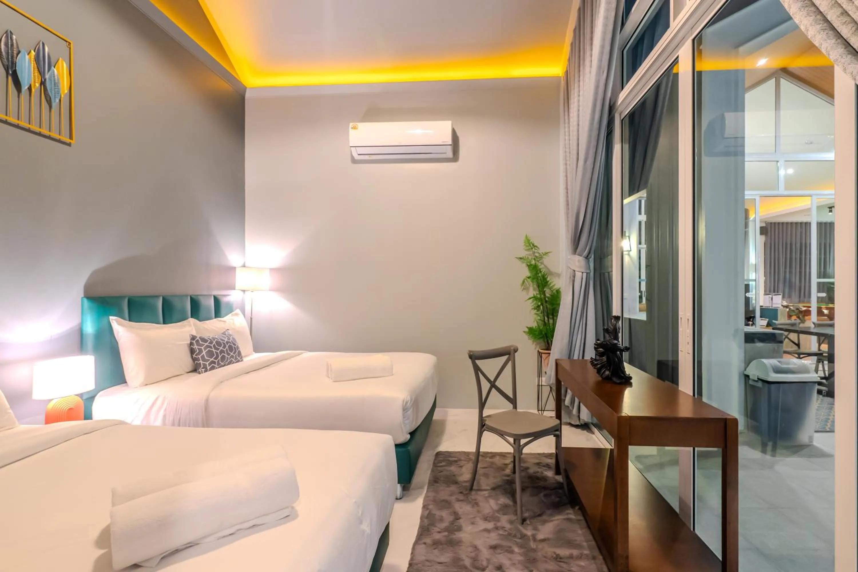 Bed in BellaBella Private Pool Villa Huahin near Beach