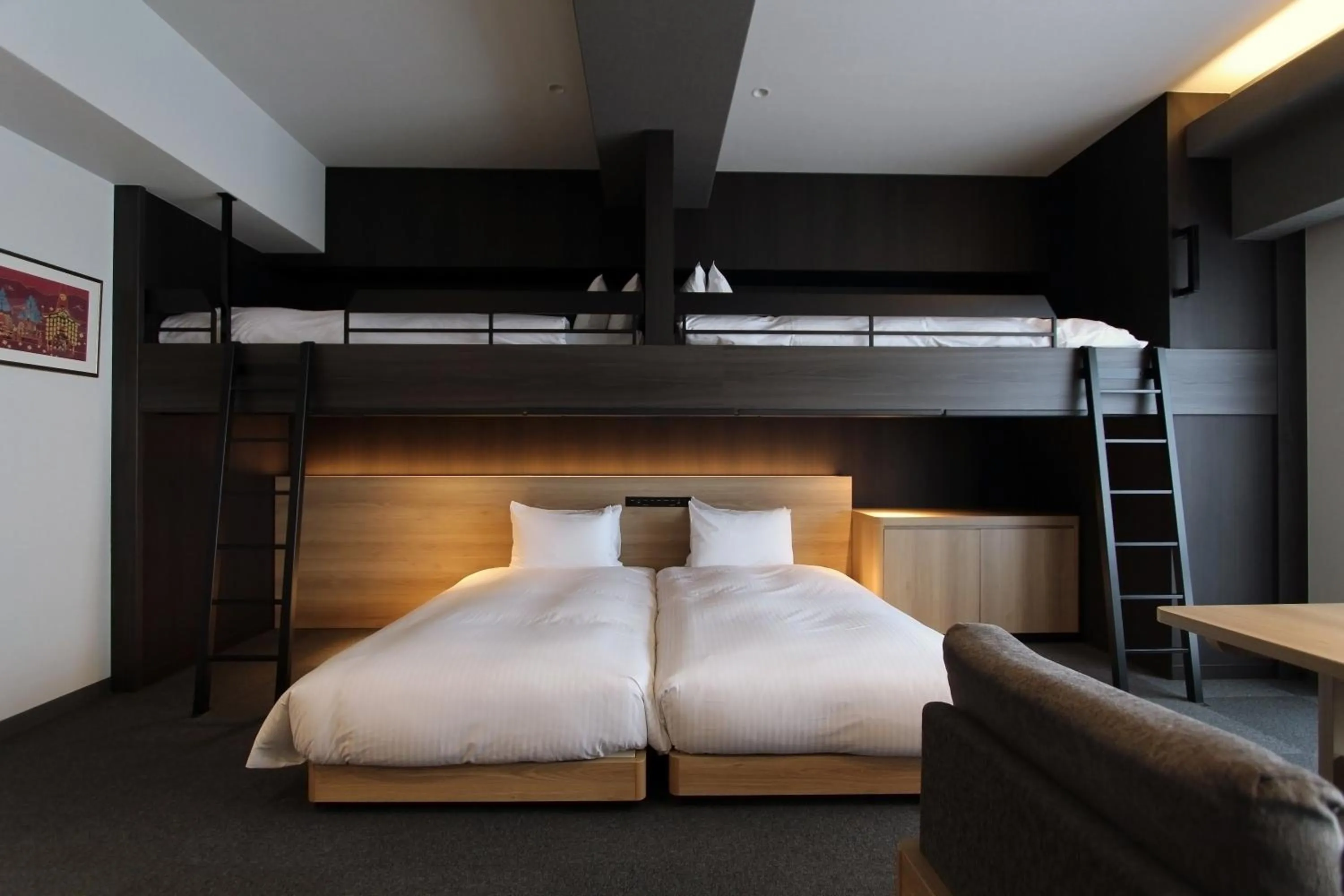 Photo of the whole room, Bed in KOKO HOTEL Residence Kyoto Nijo Castle