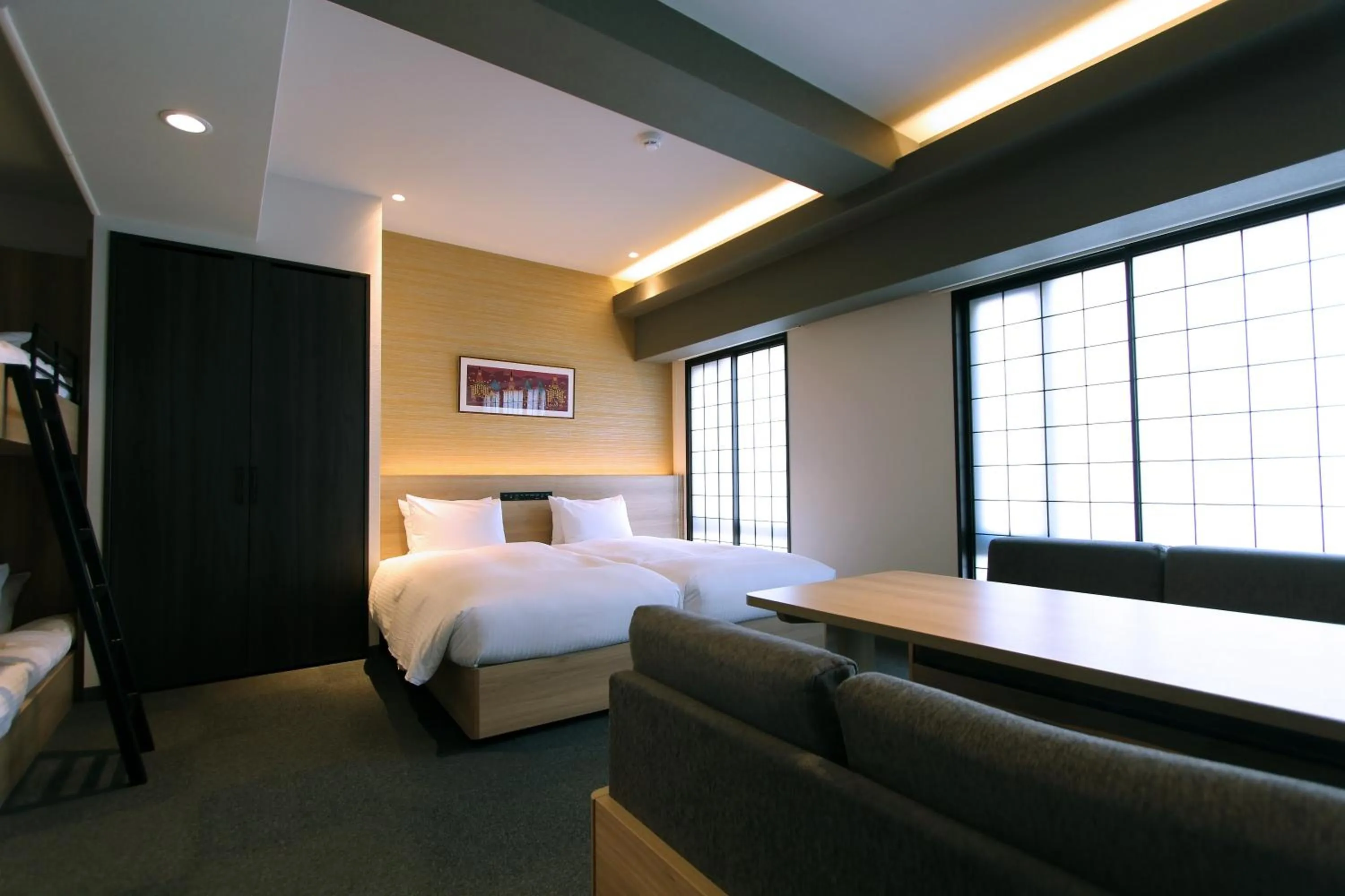 Photo of the whole room, Bed in KOKO HOTEL Residence Kyoto Nijo Castle