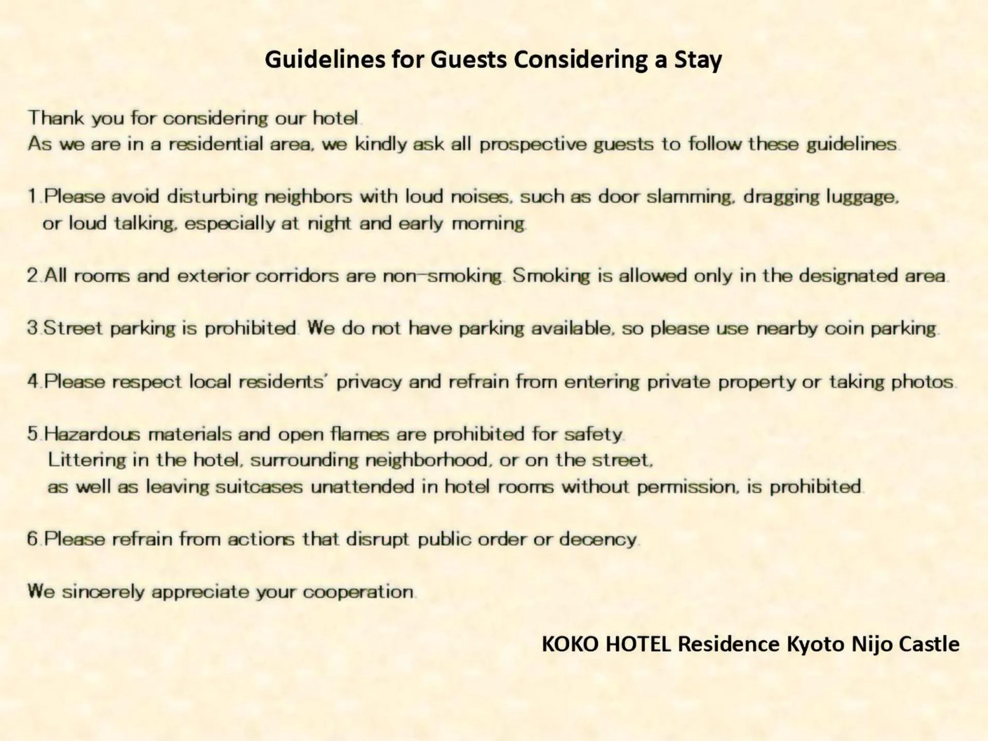 Other in KOKO HOTEL Residence Kyoto Nijo Castle