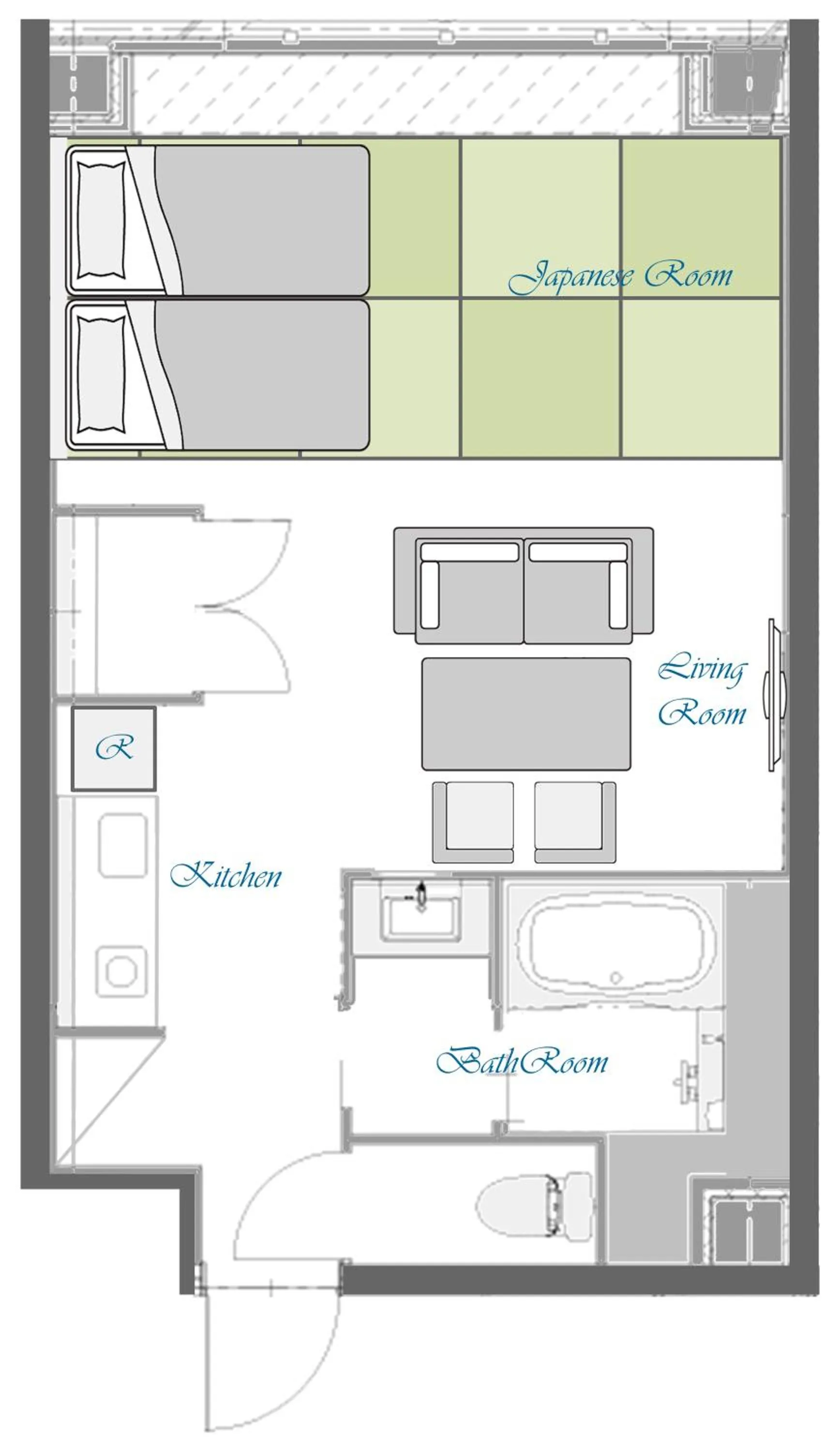 Photo of the whole room in KOKO HOTEL Residence Kyoto Nijo Castle