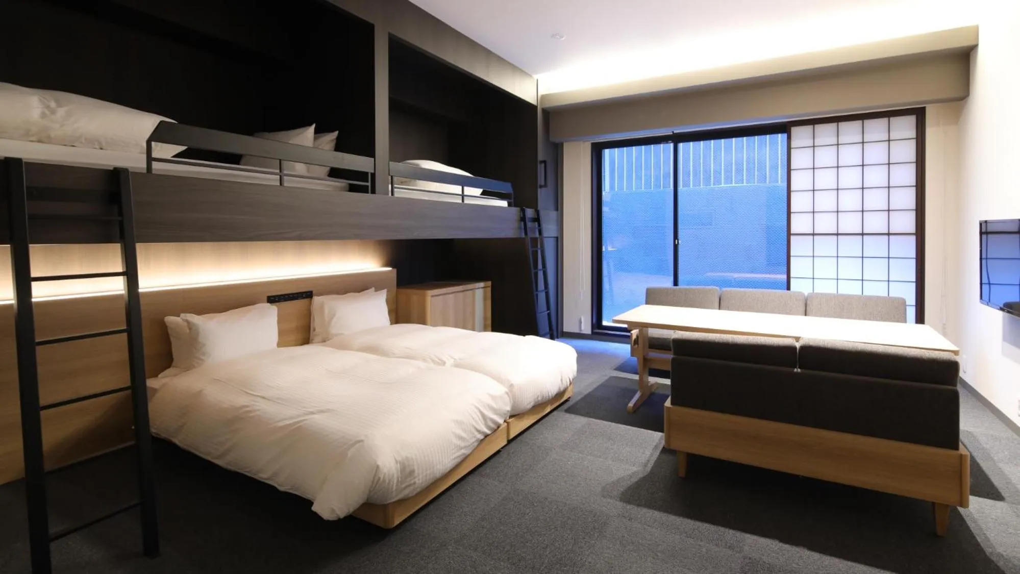 Photo of the whole room, Bed in KOKO HOTEL Residence Kyoto Nijo Castle